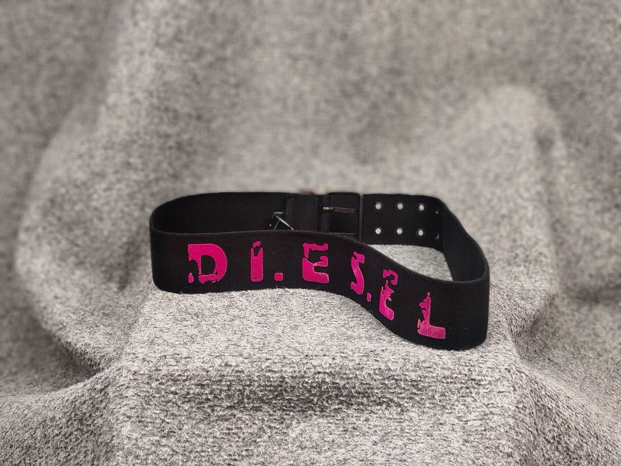 Diesel Vintage Diesel Chunky Canvas black belt with logo Y2k Style Size ONE SIZE - 1 Thumbnail