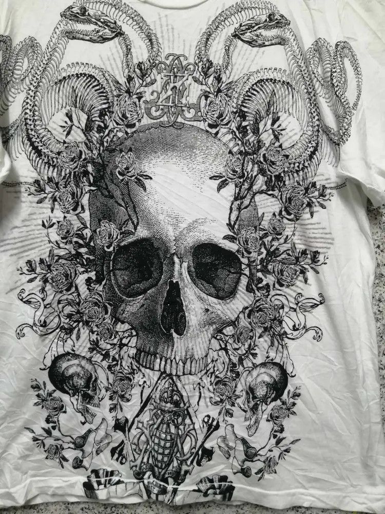Affliction × Japanese Brand × Vintage SKULL OVERPRINT VERY RARE Size US S / EU 44-46 / 1 - 3 Thumbnail