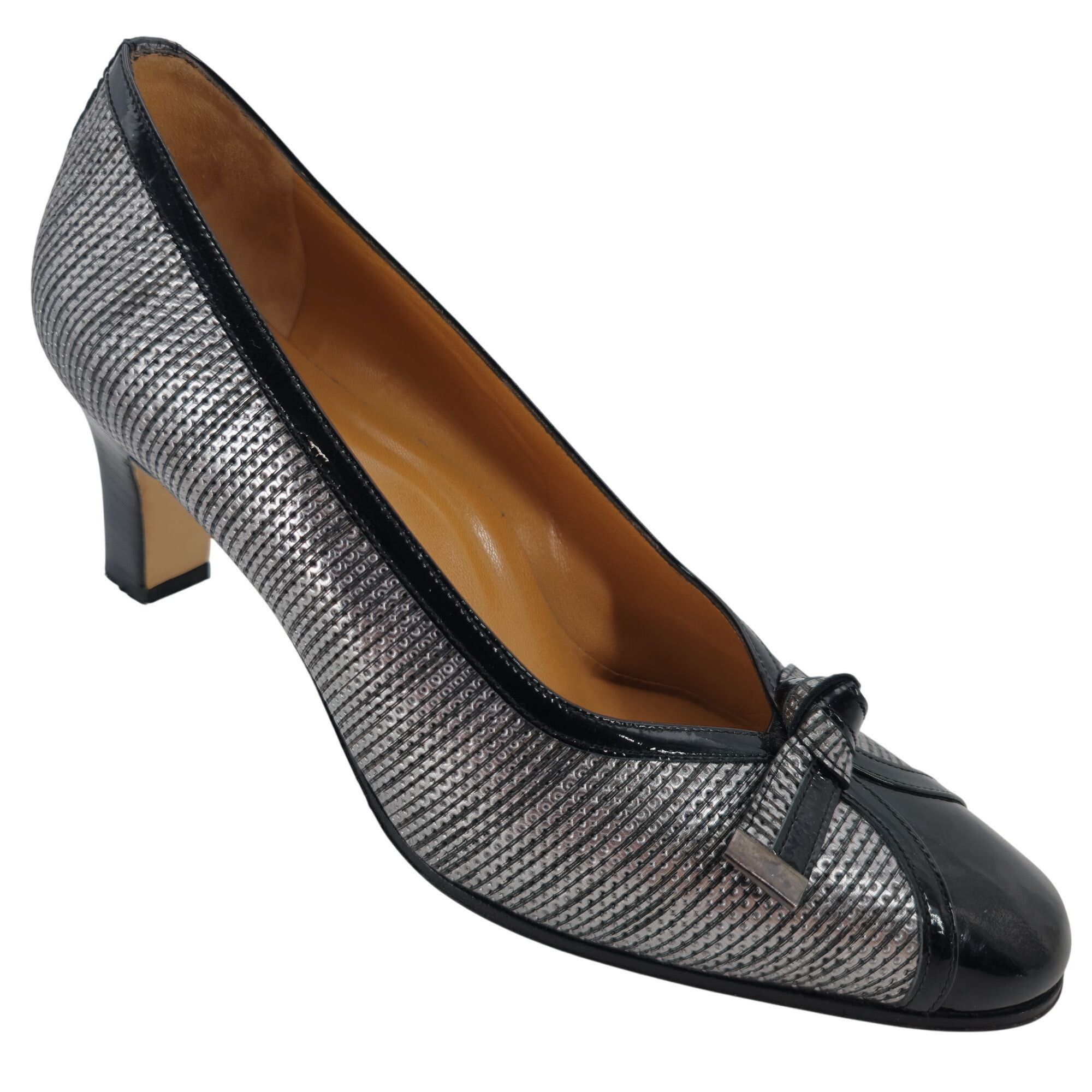 Other Volpato Italy Womens 7.5 / 38EU Black Gray Leather Pumps Size US 7.5 / IT 37.5 - 1 Thumbnail