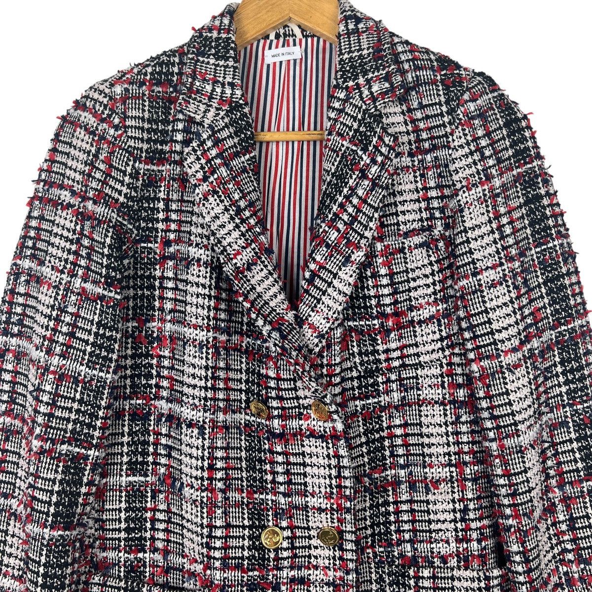 Thom Browne Thom Browne Red Prince of Wales Tweed Sack Blazer Size 36 Size US S / EU 44-46 / 1 - 7 Thumbnail