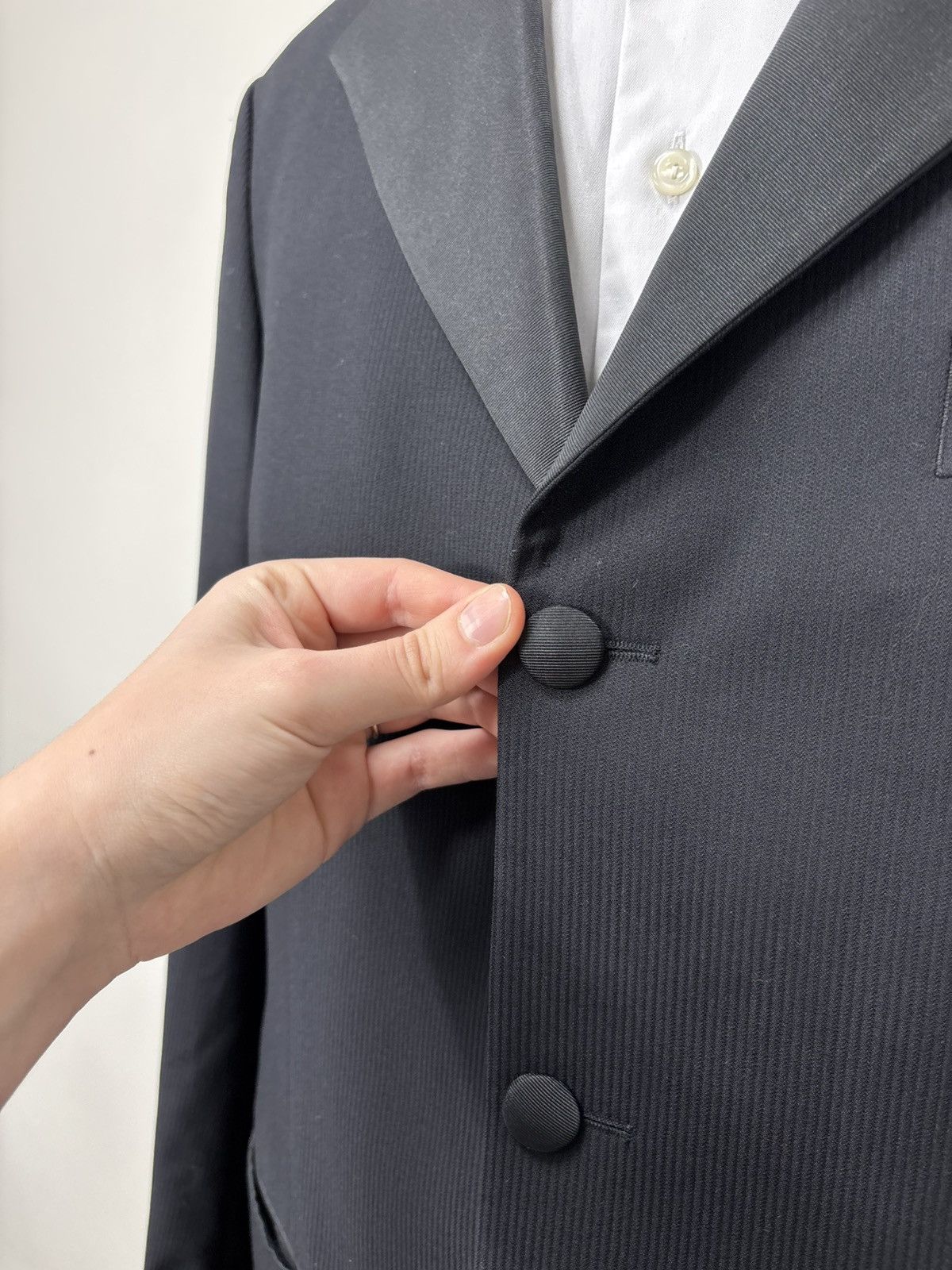 SCABAL Scabal Men’s MTM Black Super 120’s Wool Tuxedo Dinner Suit Size 42R - 10 Thumbnail