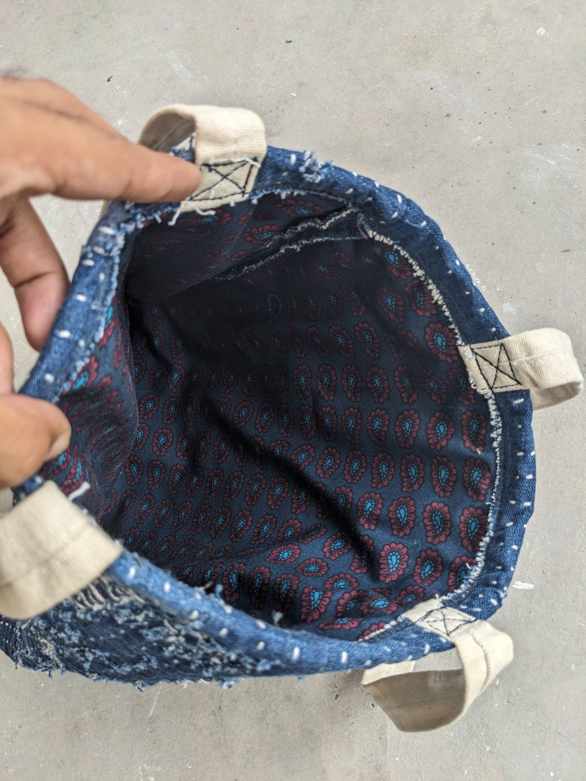 Art Comes First × Japanese Brand Denim Tote Bag Boro Sashiko Inspired Kapital Boro Jeans Size ONE SIZE - 9 Thumbnail