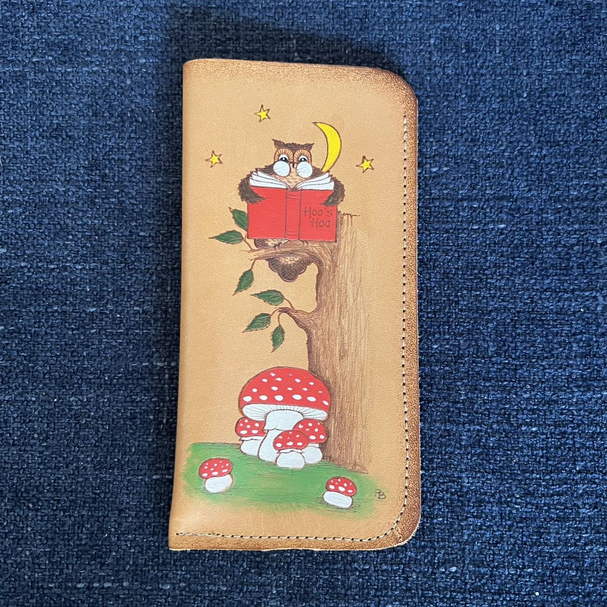 Other Pauline Baines Hand Painted Leather Eyeglass Case Owl UK Size ONE SIZE - 3 Thumbnail