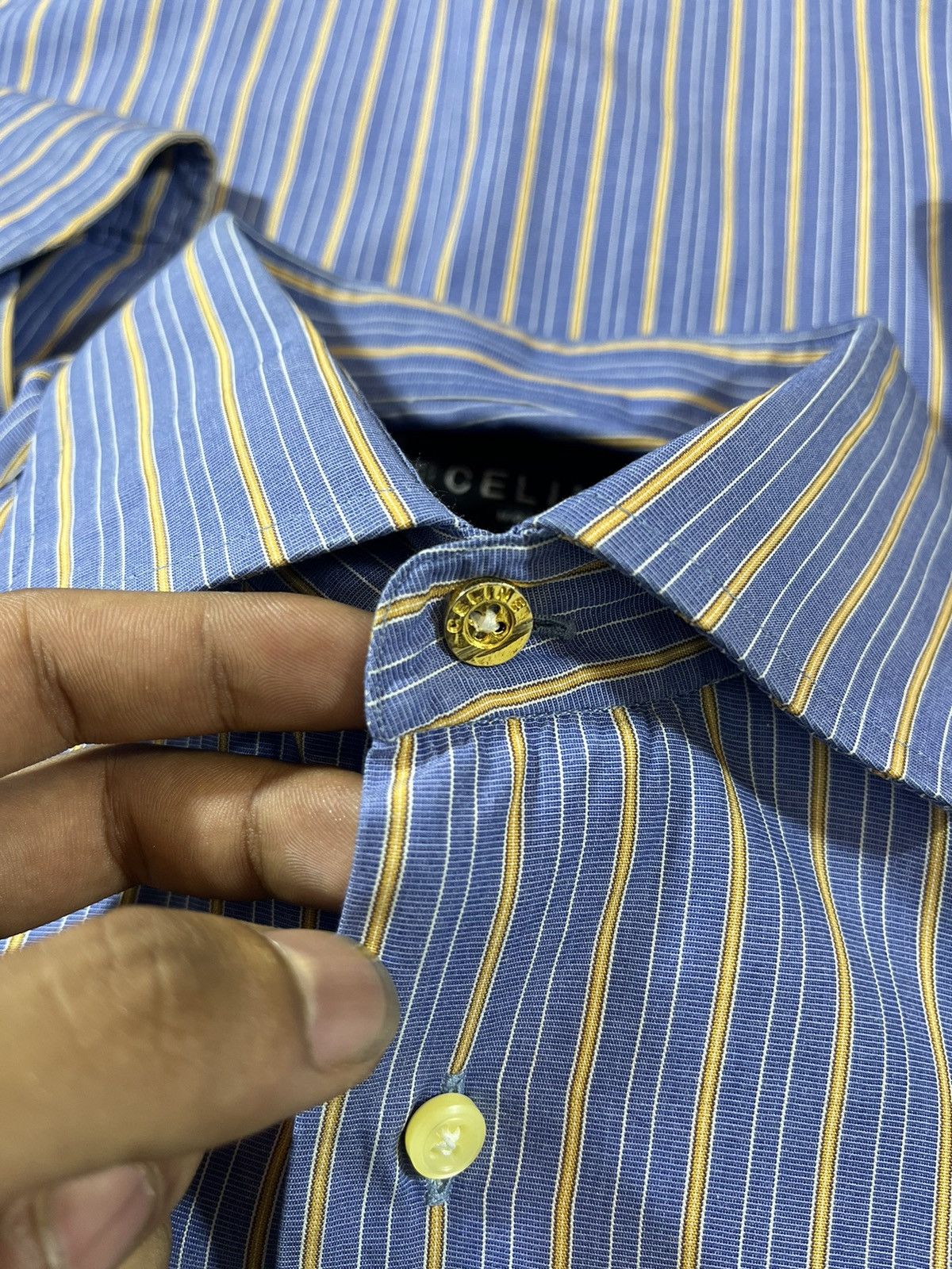 Celine CELINE Homme Vintage Striped ButtonUp Shirt – Made in France Size US XL / EU 56 / 4 - 7 Thumbnail