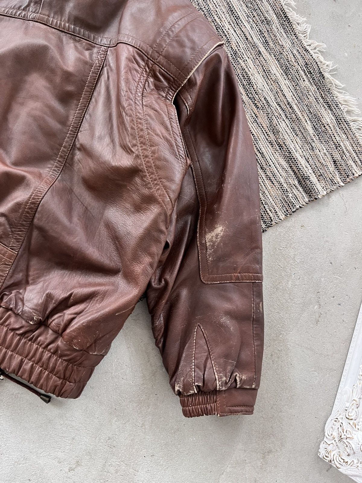Genuine Leather Vintage Brown Leather Biker Bomber Jacket Avantgarde Y2K Size US L / EU 52-54 / 3 - 18 Thumbnail