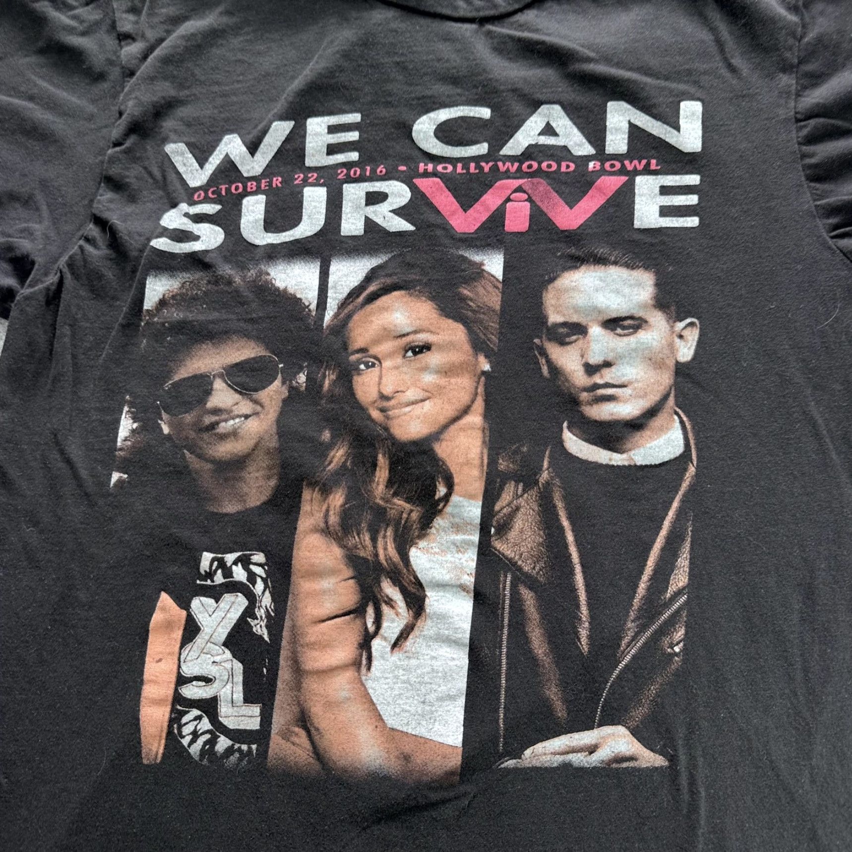 Vintage We Can Survive 2016 Concert Shirt Mens Large Black Ariana Grande G-Eazy Tee T-Shirt Graphic Print Crew Neck Short Sleeve Music Event Vintage No N/A Size US L / EU 52-54 / 3 - 2 Thumbnail