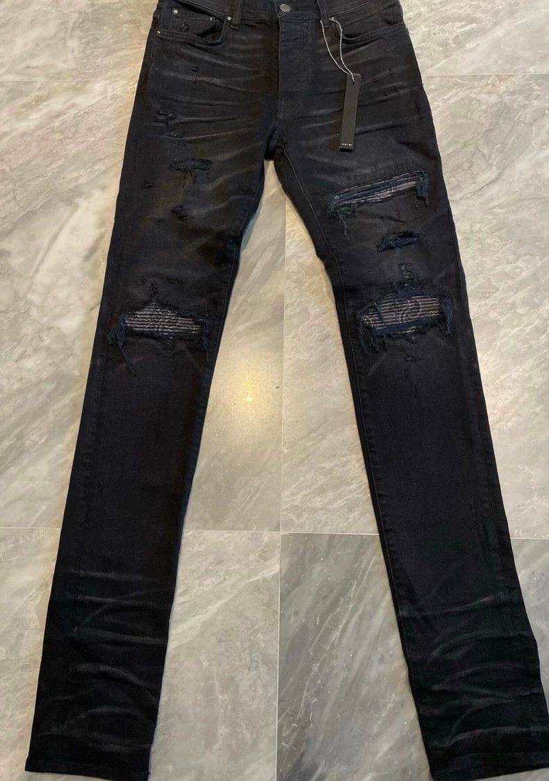 Amiri AMIRI MX1 Black Purple Patchwork Jeans - dmc Size US 32 / EU 48 - 1 Thumbnail