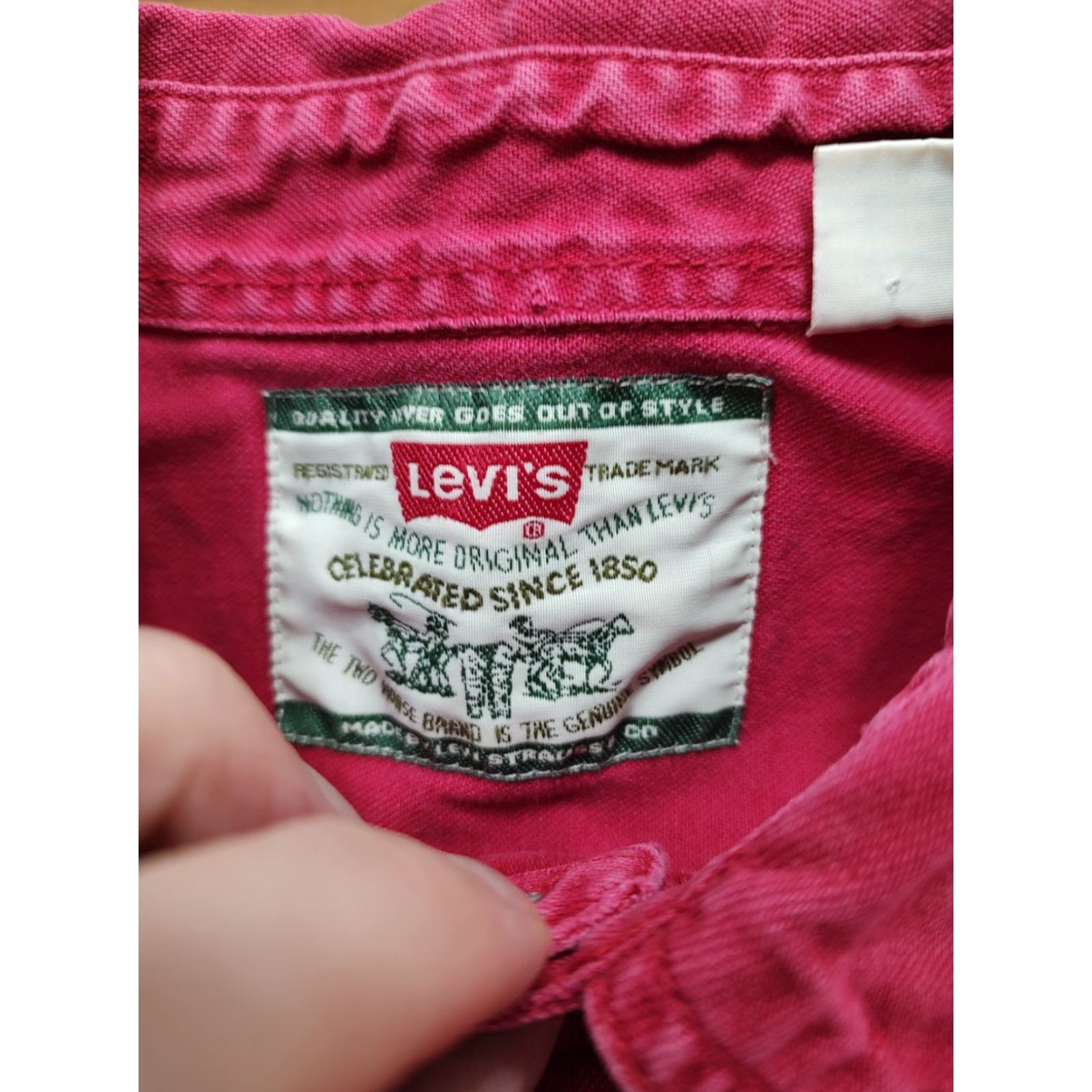 Levi's VINTAGE Levi's Button-Up Shirt Mens Large Red Heavy Canvas Long Sleeve Size US M / EU 48-50 / 2 - 5 Thumbnail