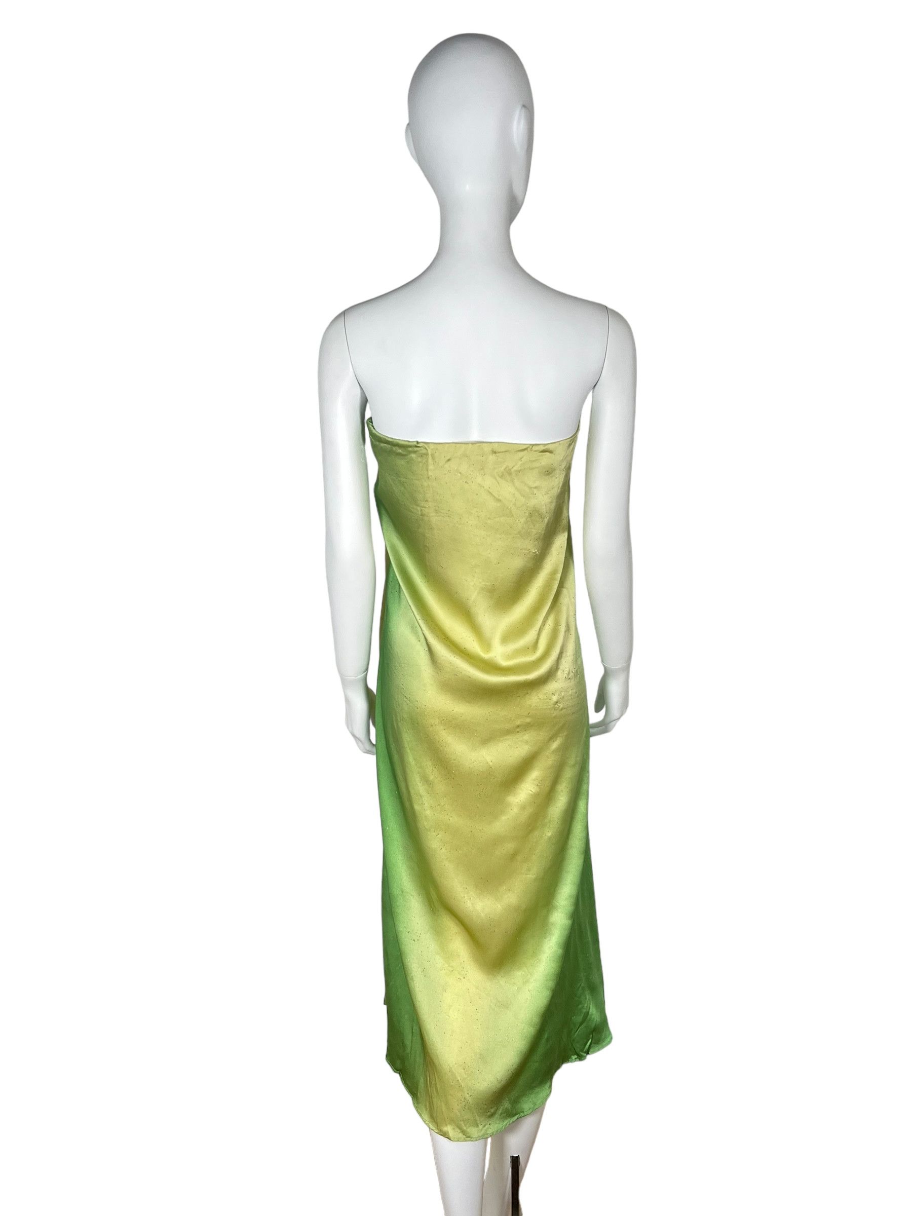 Roberto Cavalli Roberto Cavalli 1990s Green-to-gold Silk Maxi Skirt. Size 28" / US 6 / IT 42 - 6 Thumbnail
