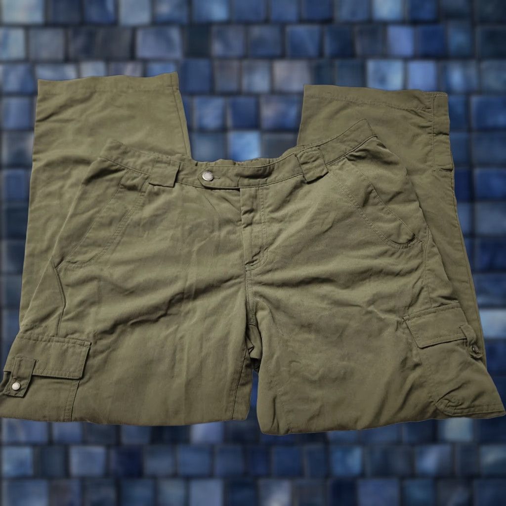 Vintage Columbia Cargo Convertible Olive Green Pants 16 Long Womens Size 38" / US 16 / IT 52 - 1 Thumbnail