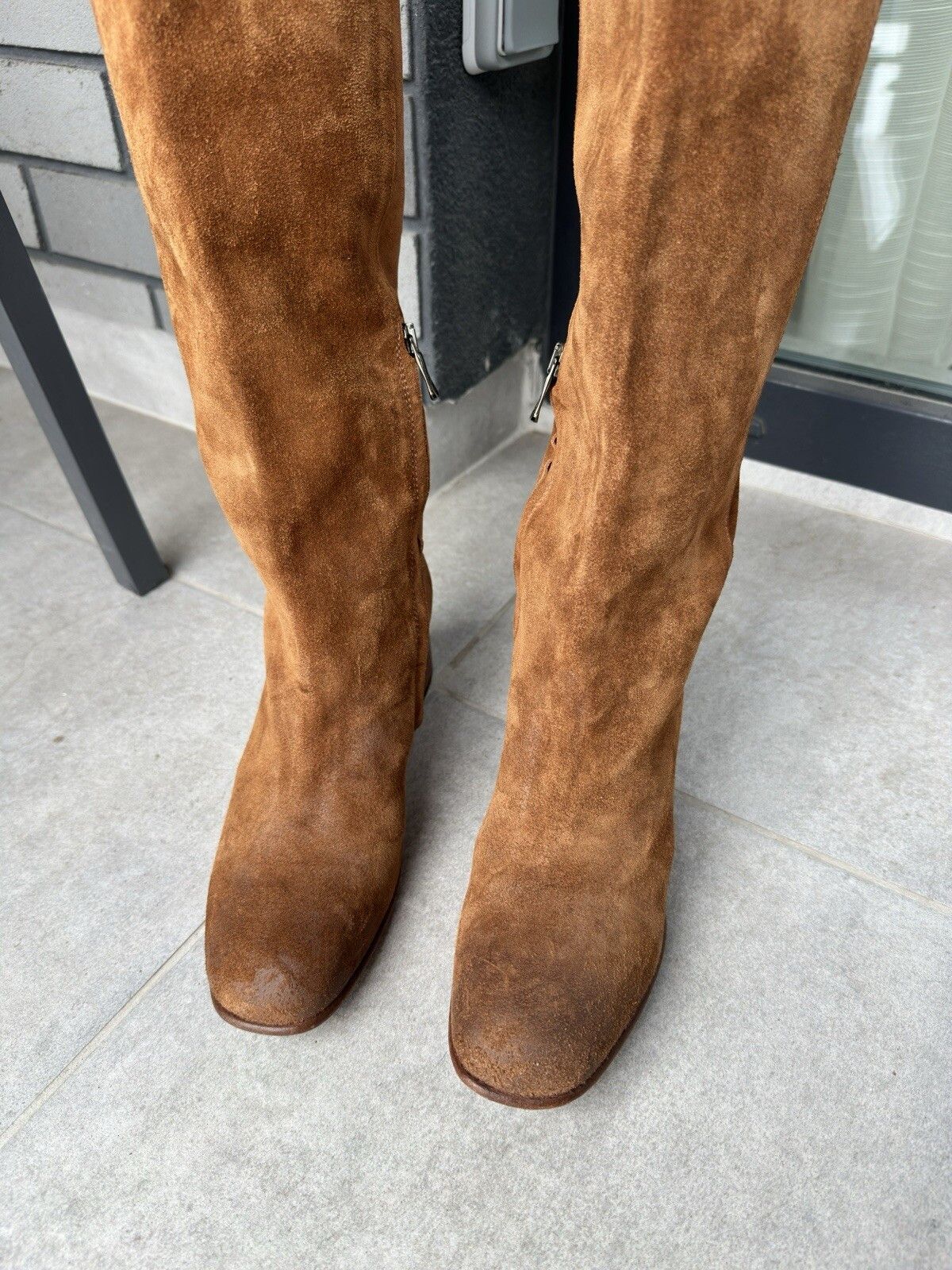 Vintage Crispiniano High Suede Leather Brown Heel Boots Size 38 Size US 5.5 / EU 38 - 7 Thumbnail