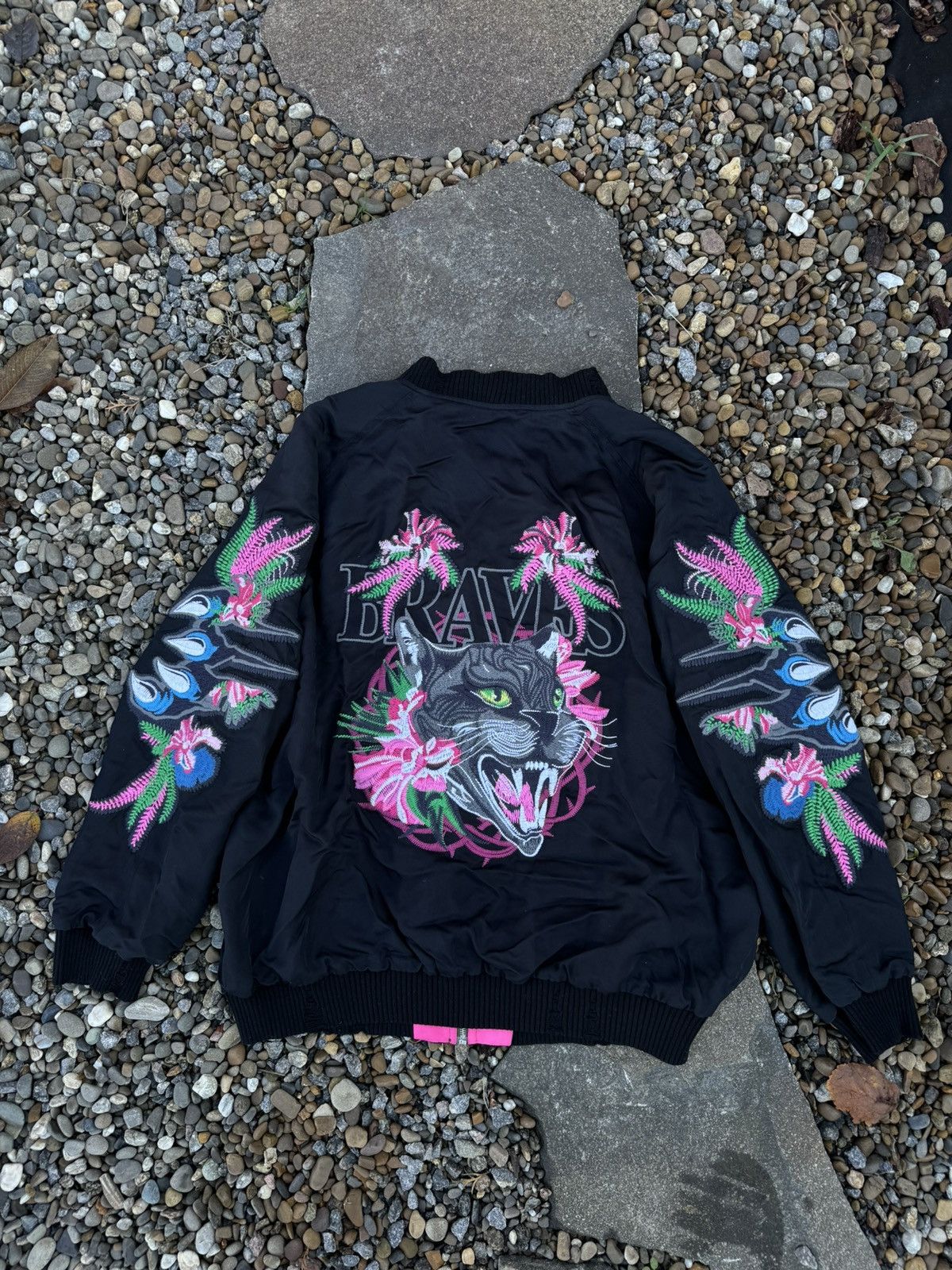Other Diesel double side silk printed bomber jacket pink black Size US L / EU 52-54 / 3 - 1 Thumbnail
