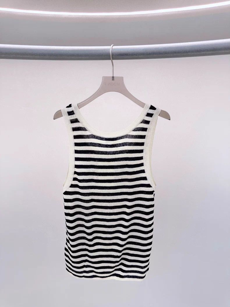 Saint Laurent Paris Saint Laurent Paris Black and white striped vest Size L / US 10 / IT 46 - 2 Thumbnail
