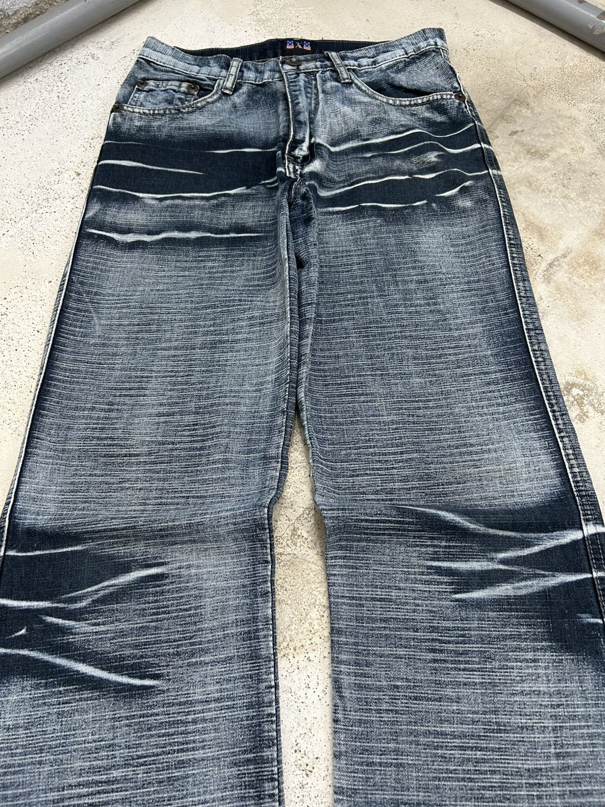 Hysteric Glamour Flare Jeans Painted Washed Heavy Whisker Size 27" / US 4 / IT 40 - 3 Thumbnail