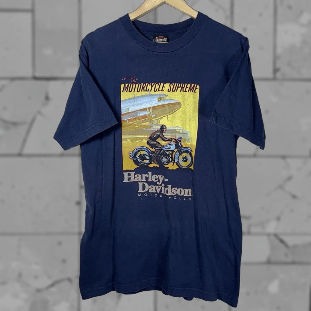 Harley Davidson Harley-Davidson Shirt Mens Size L Blue 100% Cotton Motorcycle Graphic Tee Mens Size US L / EU 52-54 / 3 - 1 Thumbnail