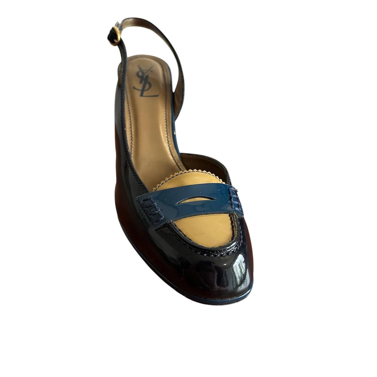 Yves Saint Laurent YSL YVES SAINT LAURENT BLACK PATERN LEATHER LOAFER HEELS 41 Size US 11 / IT 41 - 10 Thumbnail
