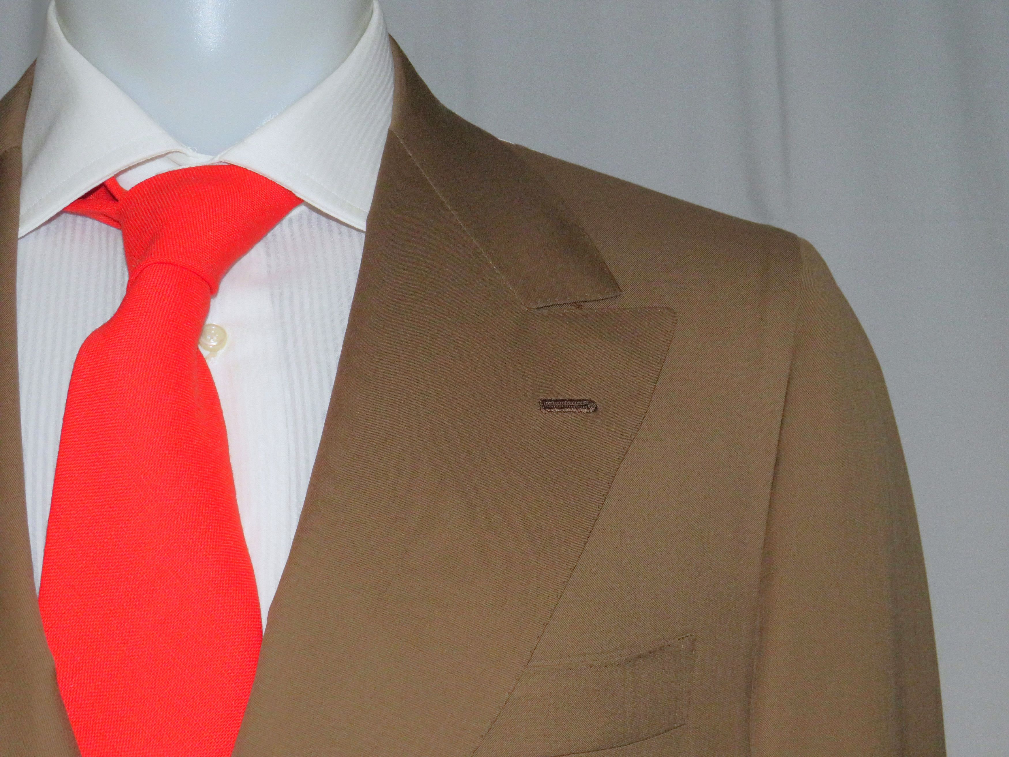 Kiton Custom Solid Brown Double Breasted Suit 45L NWT $12000 Size 46L - 7 Thumbnail