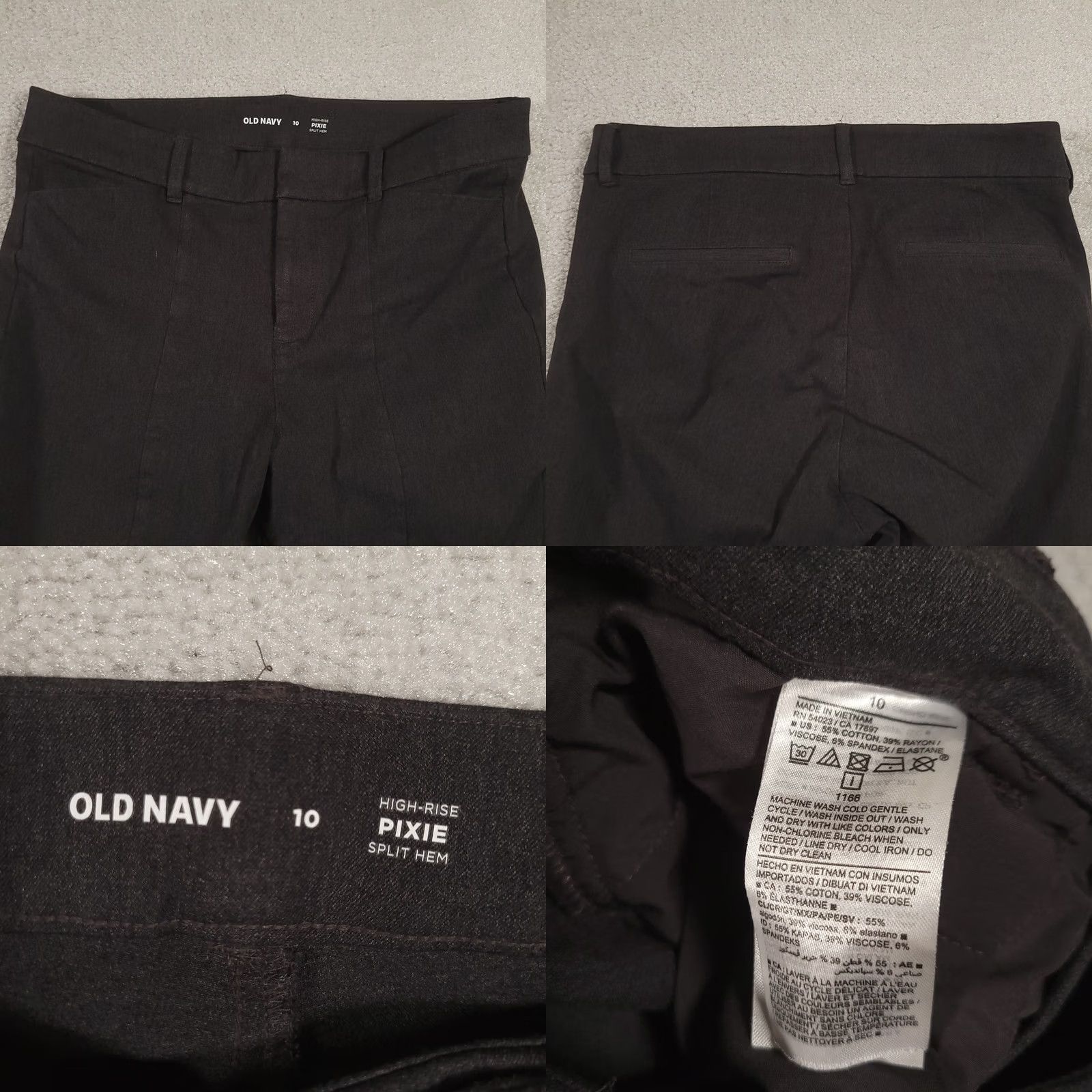 Old Navy Old Navy High Rise Pixie Split Hem Career Dress Pant Stretch Dark Gray 10 Size 32" / US 10 / IT 46 - 8 Thumbnail