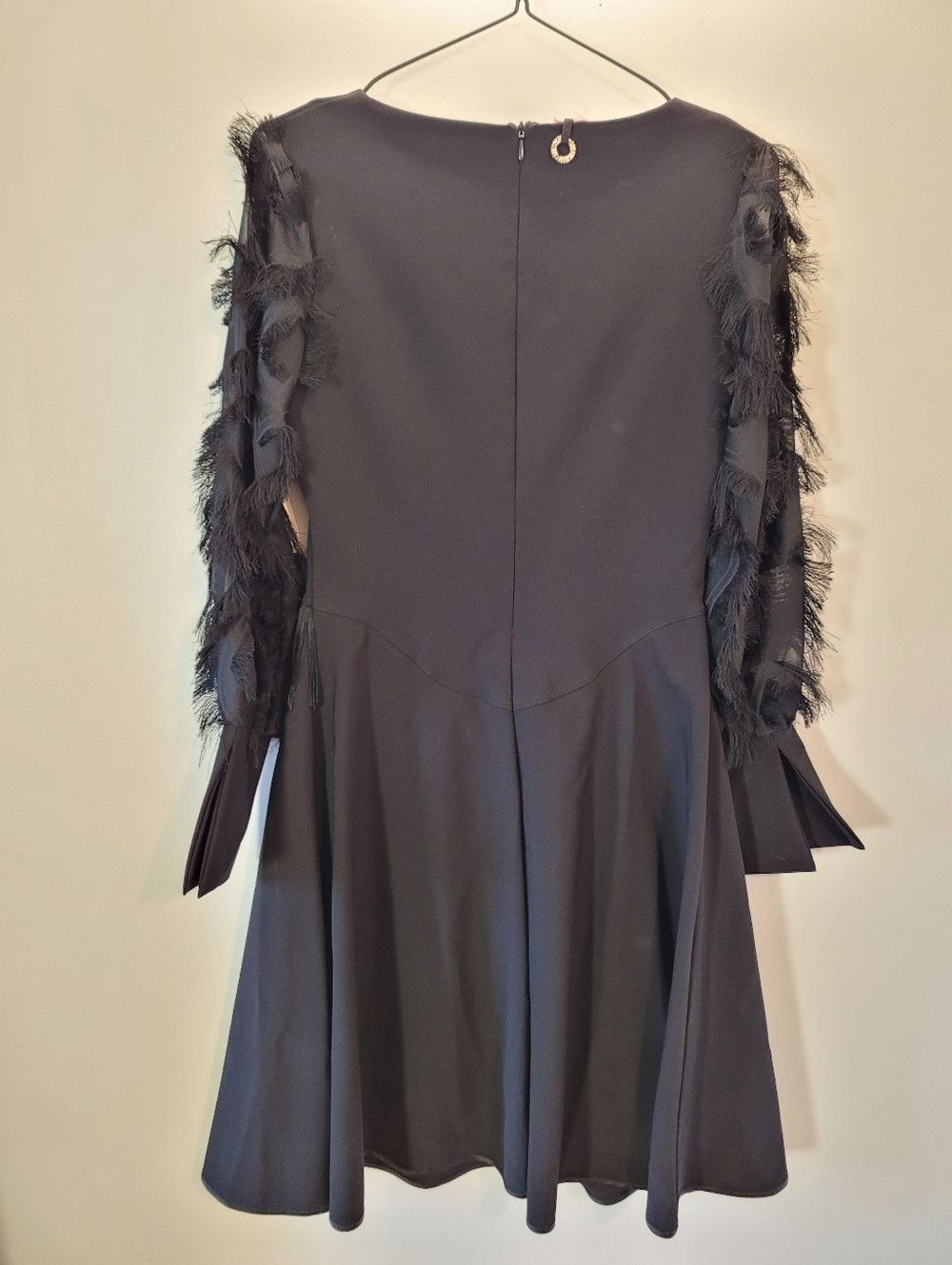 Other Save The Queen Black Long Sleeve Fringe & Feather Dress - S Size S / US 4 / IT 40 - 4 Thumbnail