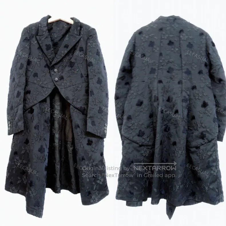 Comme des Garcons Comme Des Garcons Black and white floral long coat Size M / US 6-8 / IT 42-44 - 1 Thumbnail