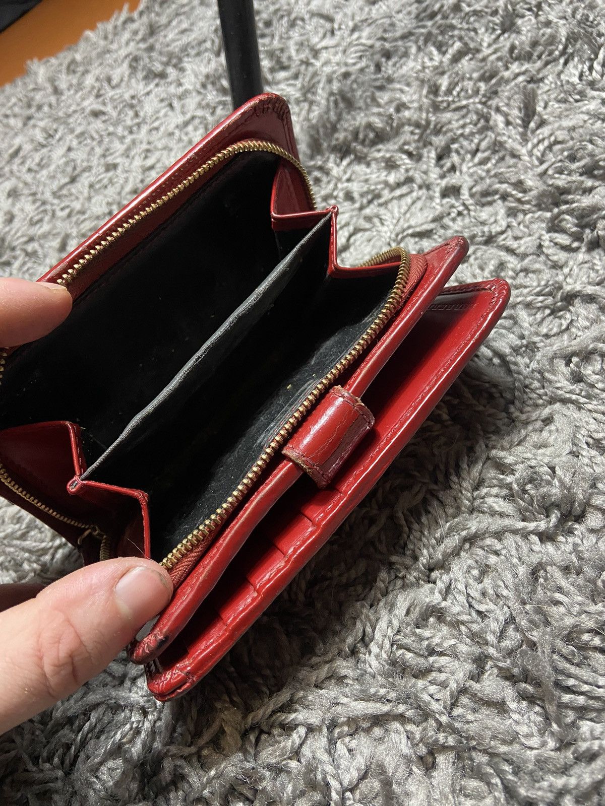 Burberry × Vintage BURBERRY VINTAGE RED LEATHER WOMENS POCKET WALLET Size ONE SIZE - 6 Thumbnail