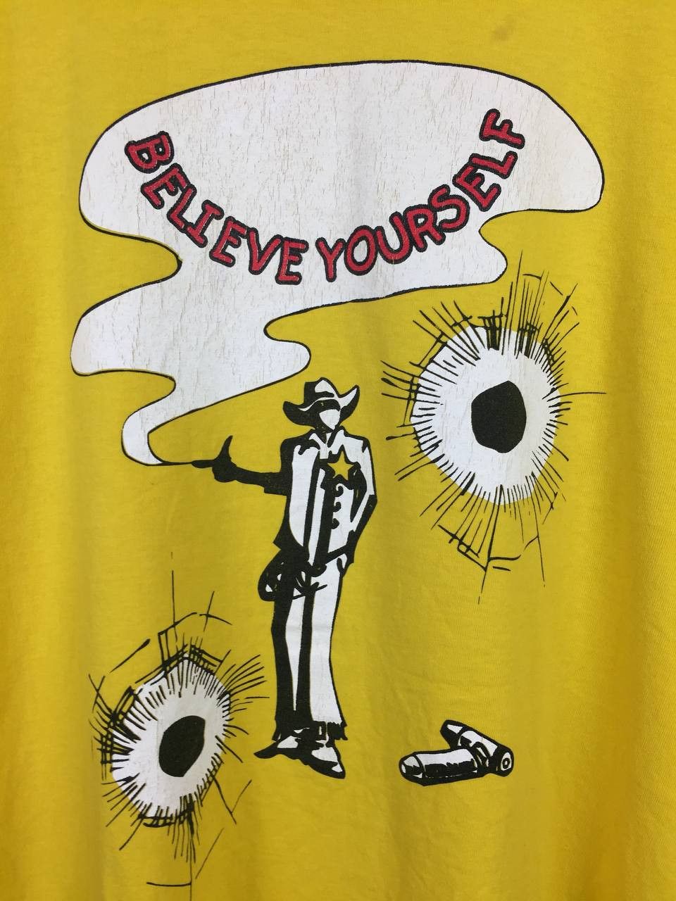 Vintage Vtg 90s FREEZE Gun Graphic T-Shirt Believe Yourself Tee Size US L / EU 52-54 / 3 - 5 Thumbnail
