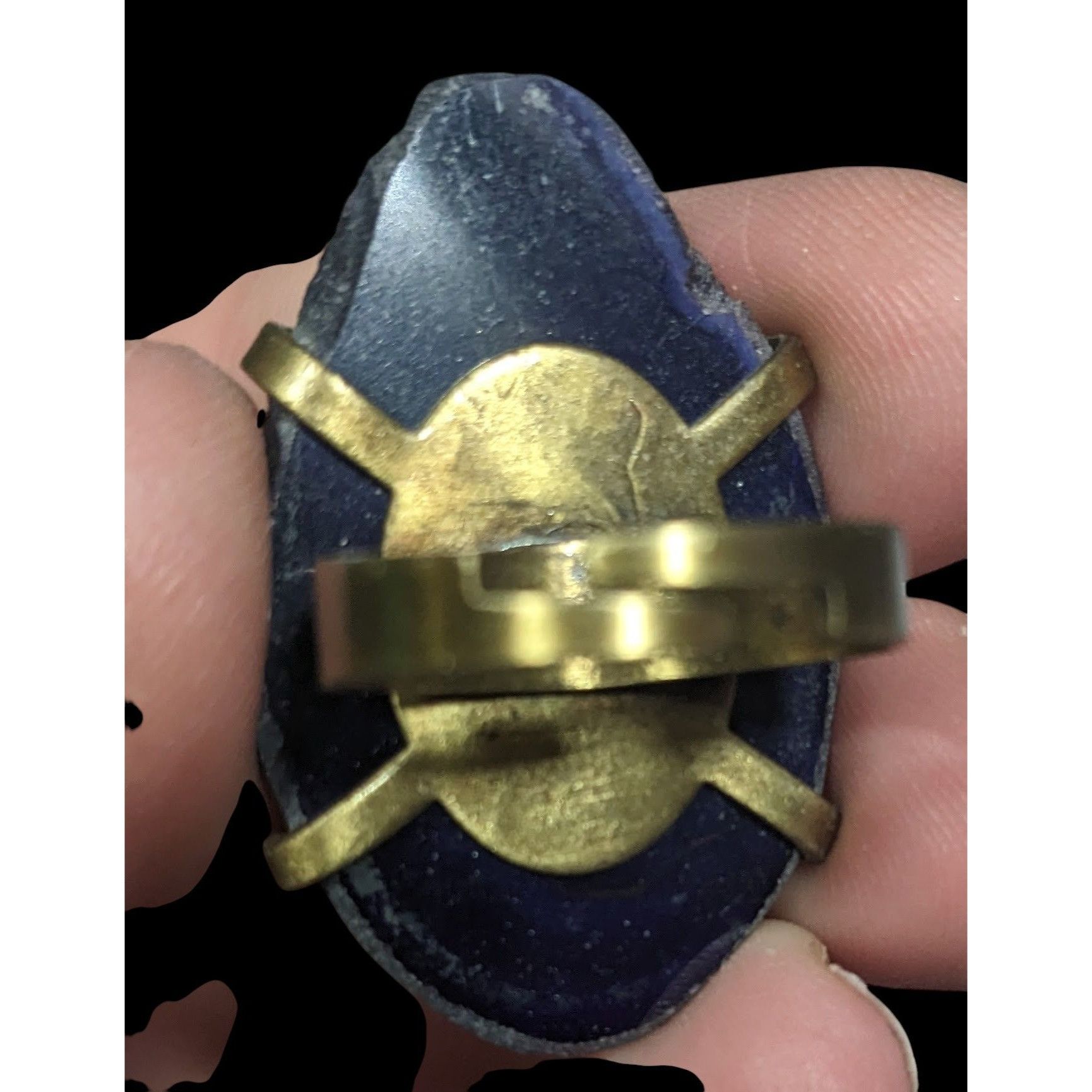 Other Dark Blue Dyed Geode Slice Adjustable Statement Ring Size 6 Size ONE SIZE - 15 Thumbnail