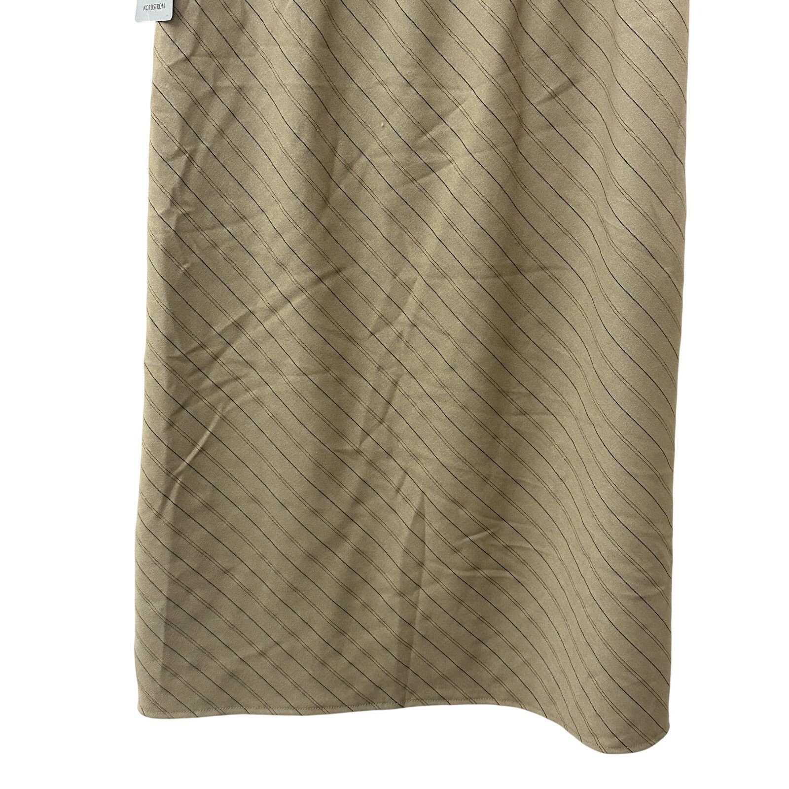 Other Forgotten Grace Skirt Midi Pinstripe Tan Black Womens M NWOT Size 28" / US 6 / IT 42 - 6 Thumbnail