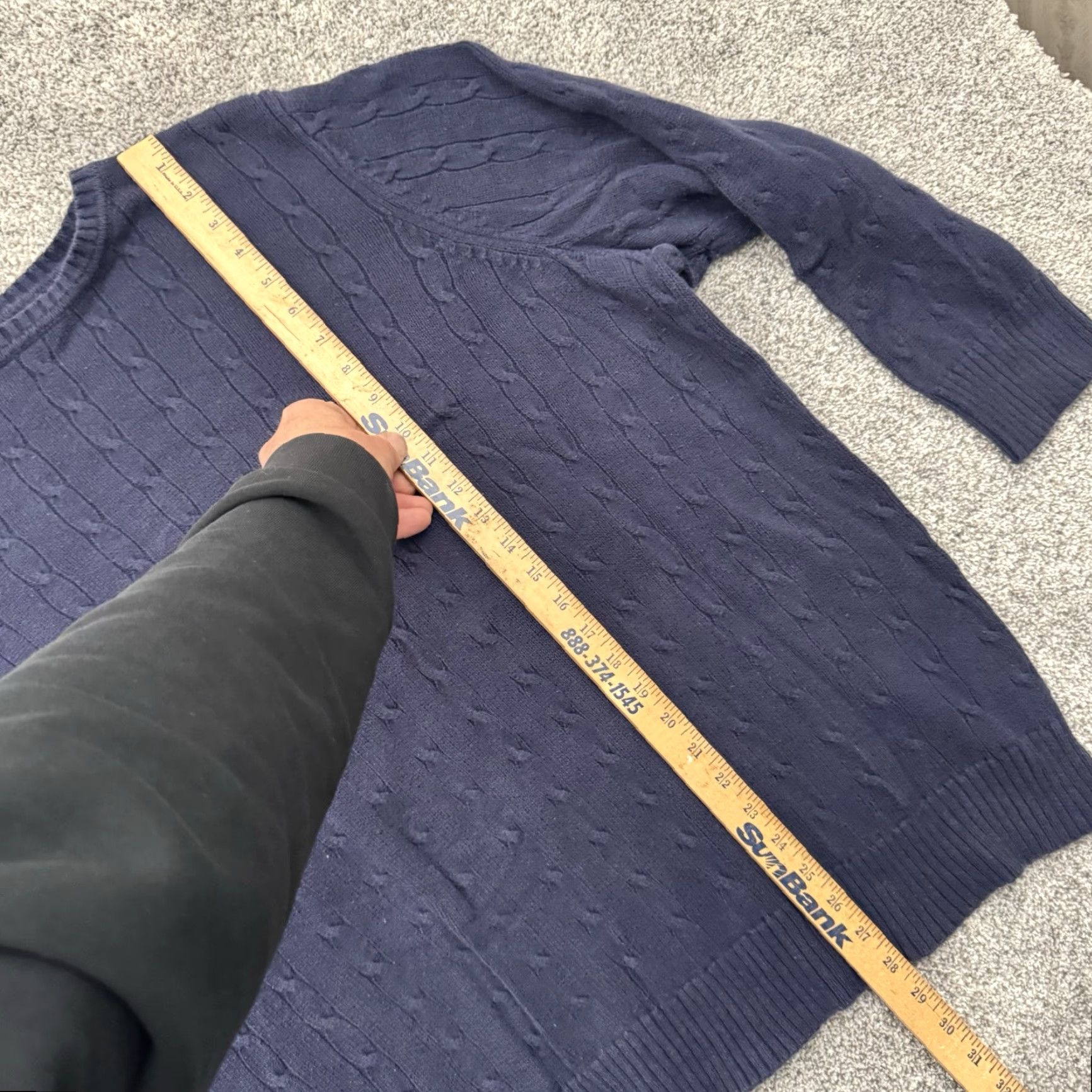 Vintage Woman Within Sweater Women 3X Plus 30/32 Fisherman Grandmacore Warm Preppy 2010s Blue Cotton Knit Crew Neck Long Sleeve Pullover All Seasons Casual Size XXL / US 16-18 / IT 52-54 - 2 Thumbnail