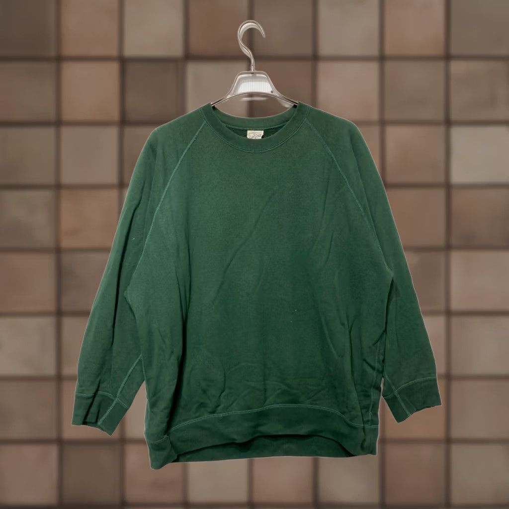 Vintage LOOPWHEELER raglan sweatshirt Green Men LARGE Size US L / EU 52-54 / 3 - 1 Thumbnail