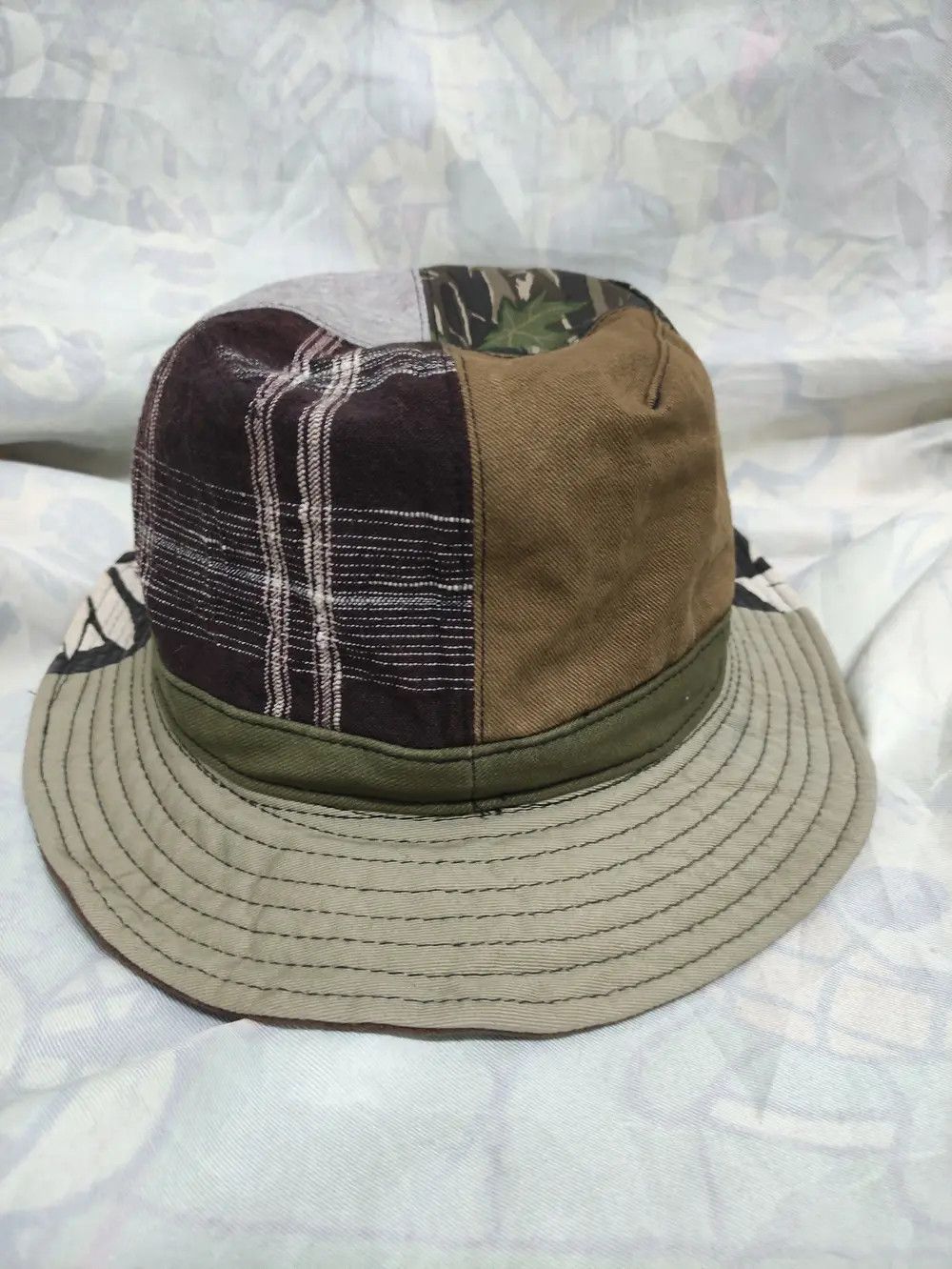 Japanese Brand FCLIFE PATCHWORK MULTI DESIGN REVERSIBLE BUCKET HAT Size ONE SIZE - 7 Thumbnail