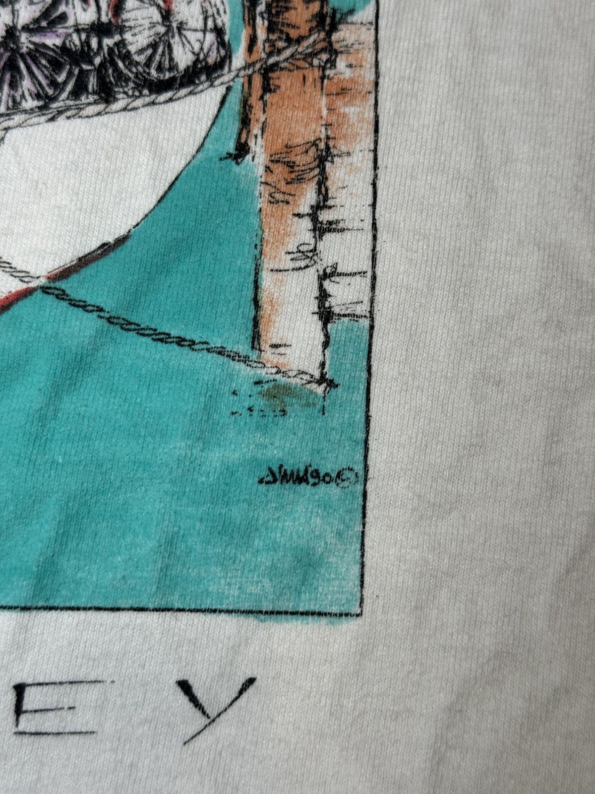 Anvil × Vintage Vintage 90s Longboat Key Florida Art Sailing Boat T Shirt Size US XL / EU 56 / 4 - 4 Thumbnail