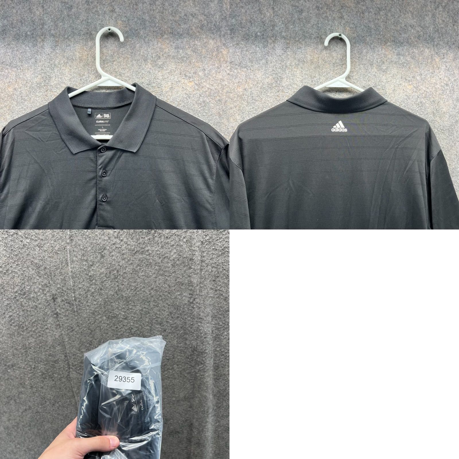 Adidas Adidas Polo Shirt Men Large Black Stripes Clima Lite Golf Trefoil Size US L / EU 52-54 / 3 - 8 Thumbnail
