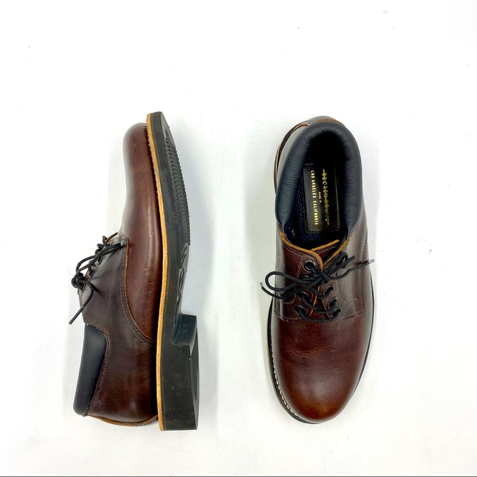 image of Broken Homme Reyes Oxford Leather Shoes Vibram Soles in Brown, Men's (Size 8)
