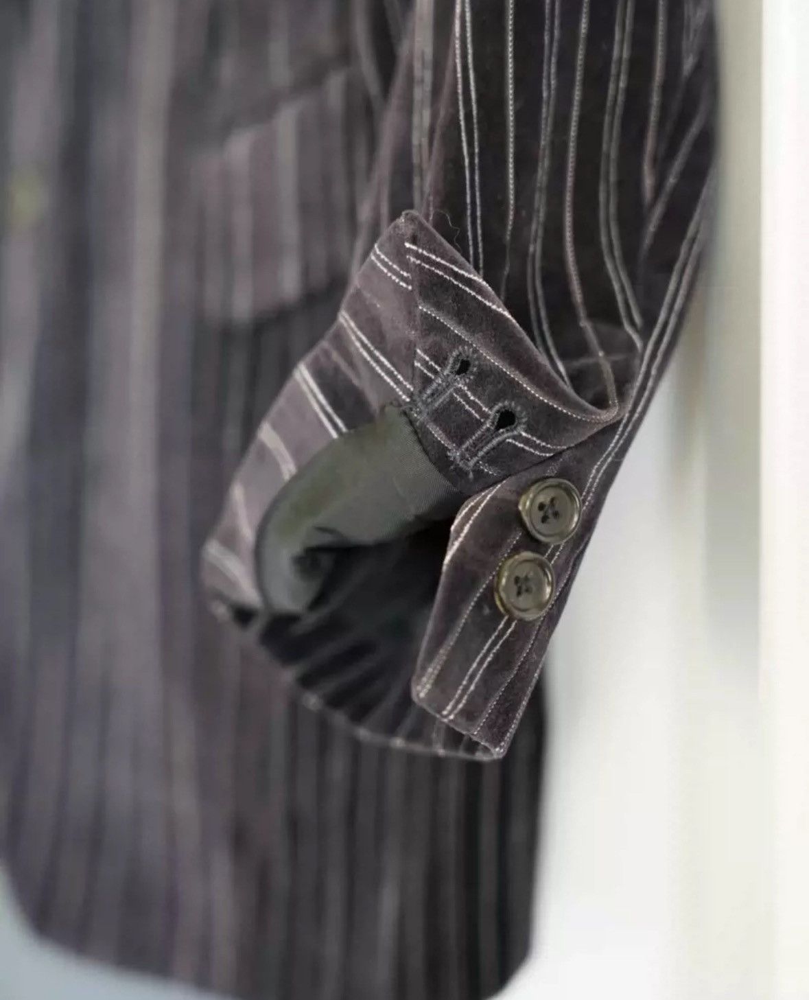Yohji Yamamoto Yohji Yamamoto Purple Velvet Striped Suit 2412-Nextarrow Size US XL / EU 56 / 4 - 4 Thumbnail
