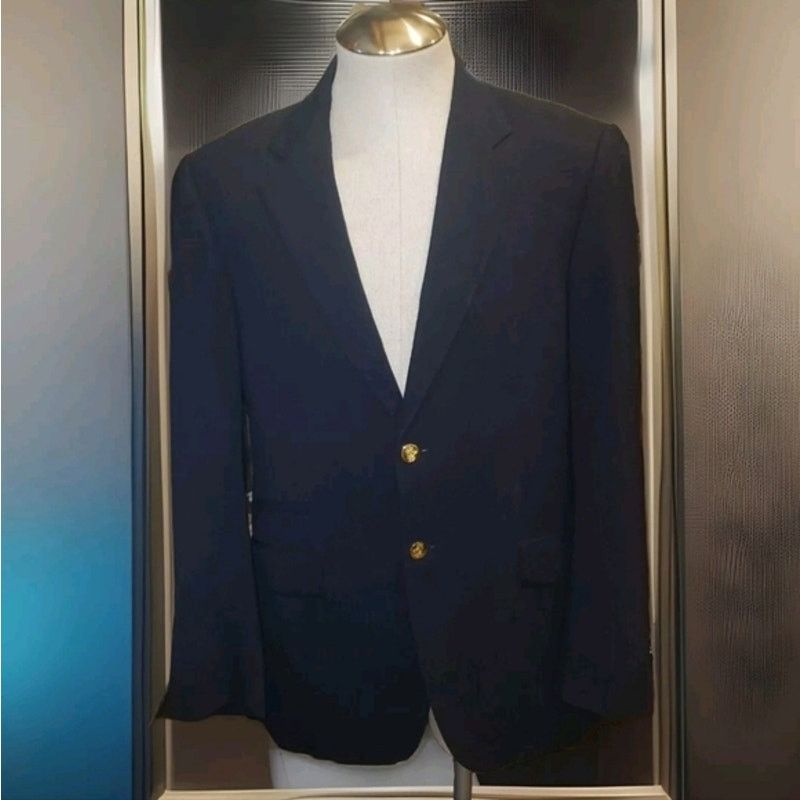 Burberry Burberry London Mens Blazer Jacket Size 50R Black Two Button Size 50R - 1 Thumbnail