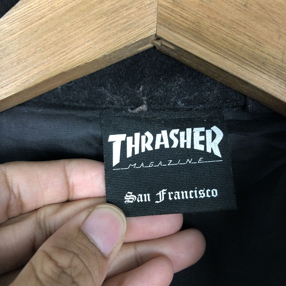 Japanese Brand 🔥VINTAGE BIKER JACKET SKATE THRASHER BIG LOGO PUNK DESIGN Size US M / EU 48-50 / 2 - 19 Thumbnail