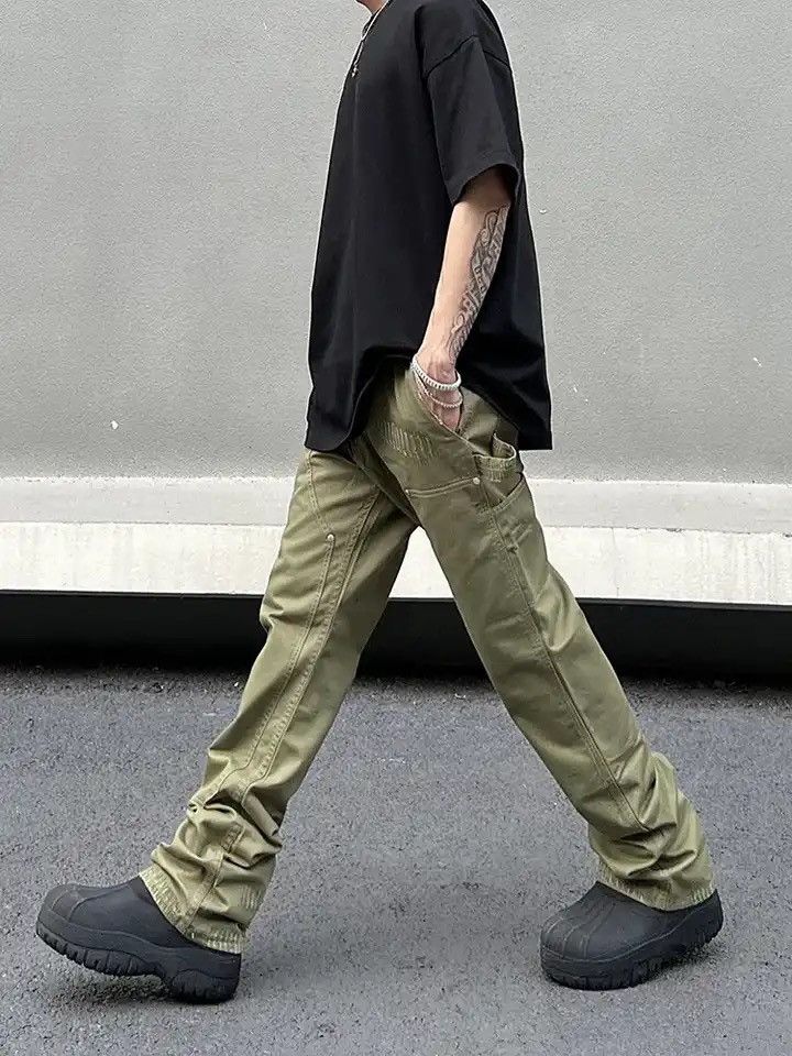 Japanese Brand × Vintage American Style Vibe Cargo Pants Trendy Straight-leg Long Size US 35 - 3 Thumbnail