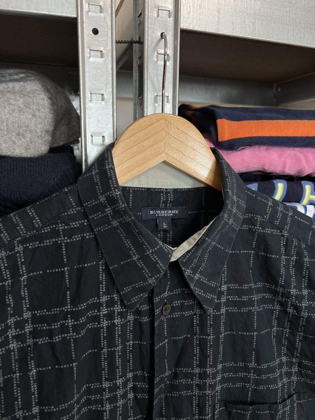 Burberry × Vintage Burberry Long Sleeve Shirt Button Up Plaid Monogram Print L Size US L / EU 52-54 / 3 - 4 Thumbnail