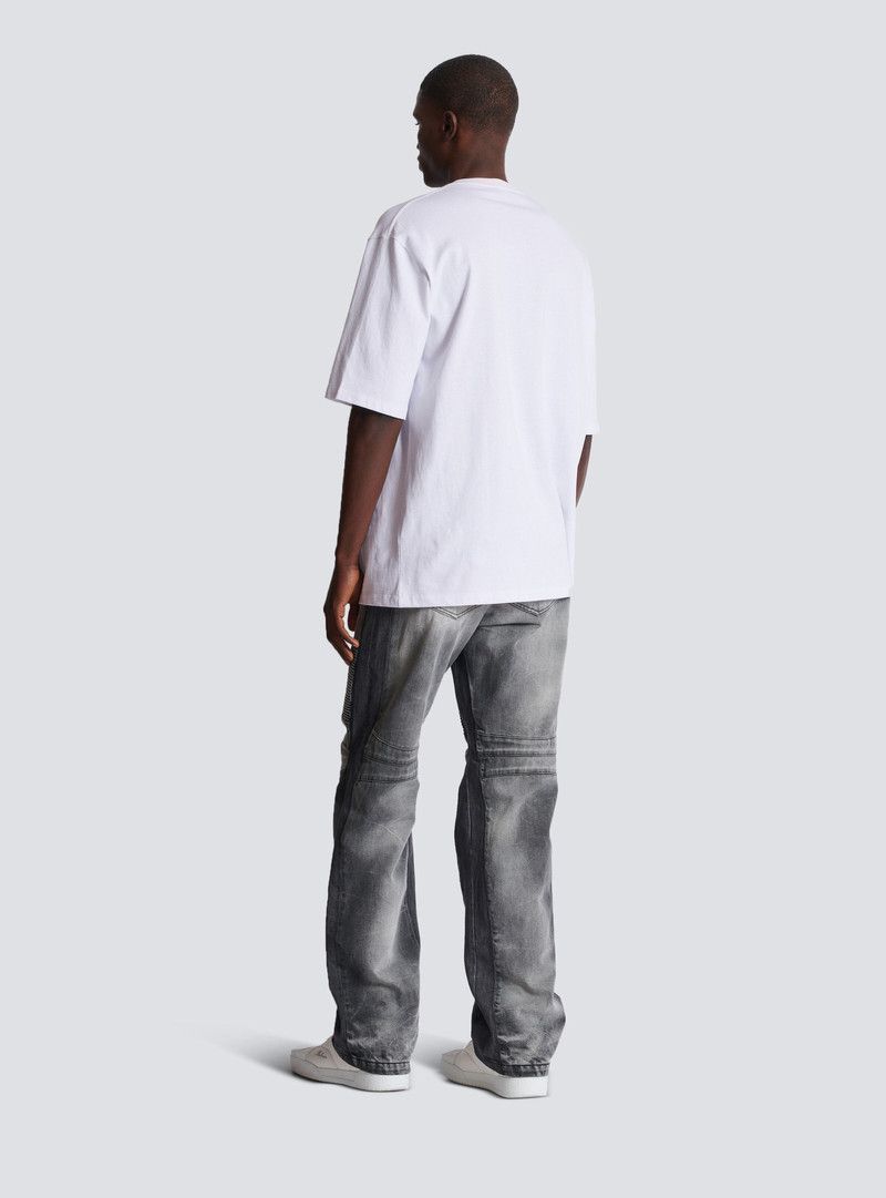 Balmain o1y0426 Crewneck T-Shirt in White/Gray Size US S / EU 44-46 / 1 - 5 Thumbnail