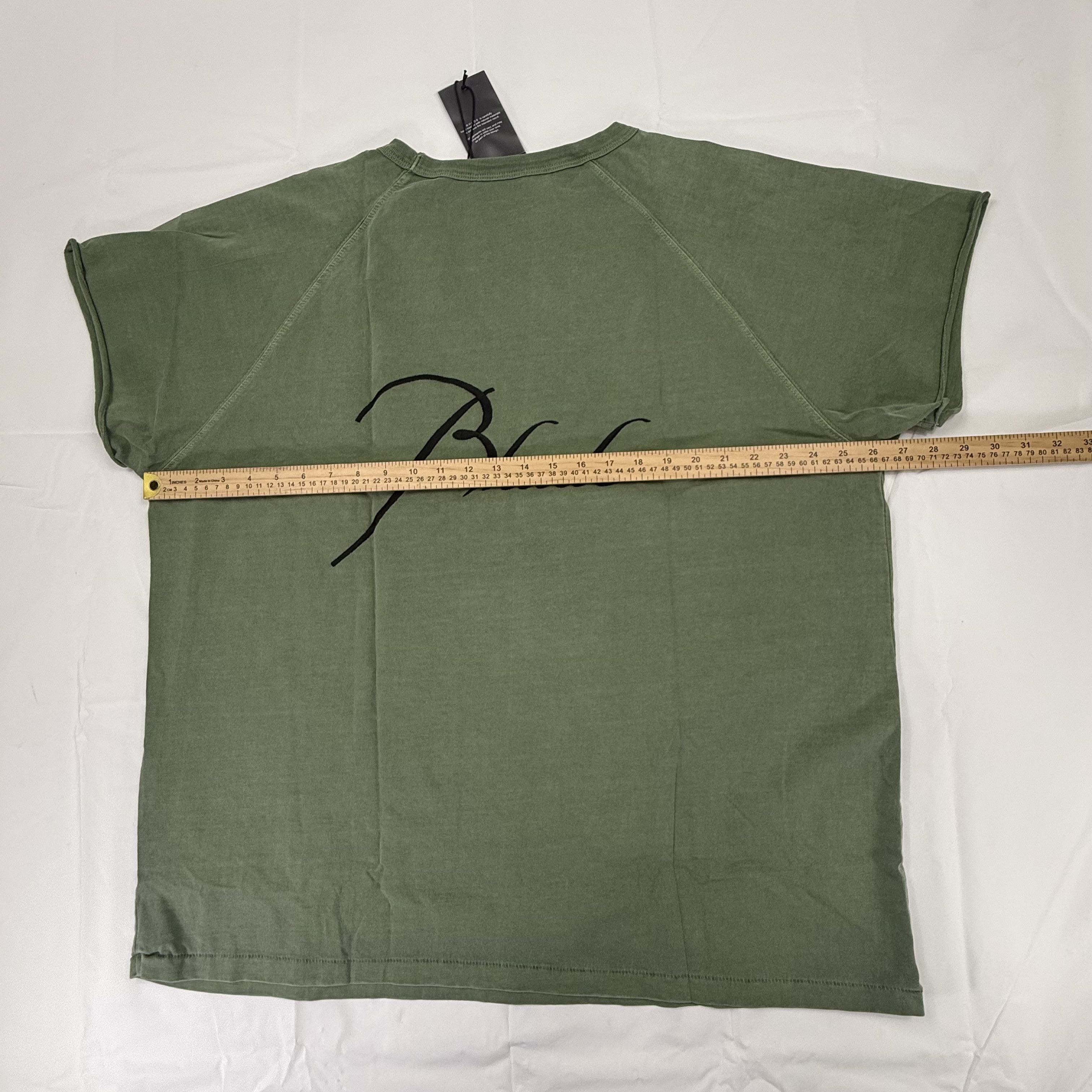 Rhude Rhude Script Logo Raglan T-Shirt Sage Green Washed 2XL Size US XXL / EU 58 / 5 - 3 Thumbnail