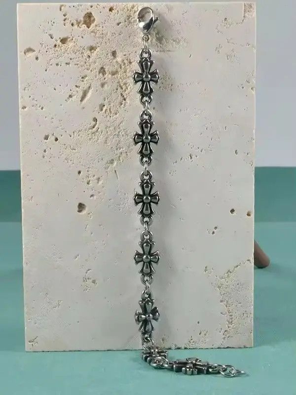 Other Silver Cross Hip Hop Punk Bracelet Size ONE SIZE - 2 Thumbnail