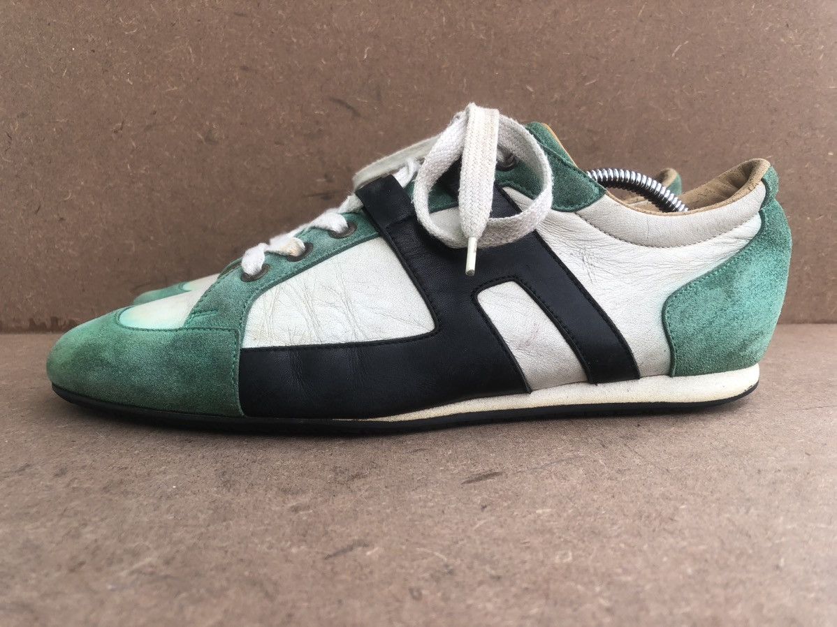 Hermes Hermes Green & White Leather SneakersSize 39 Size US 9 / IT 39 - 2 Thumbnail