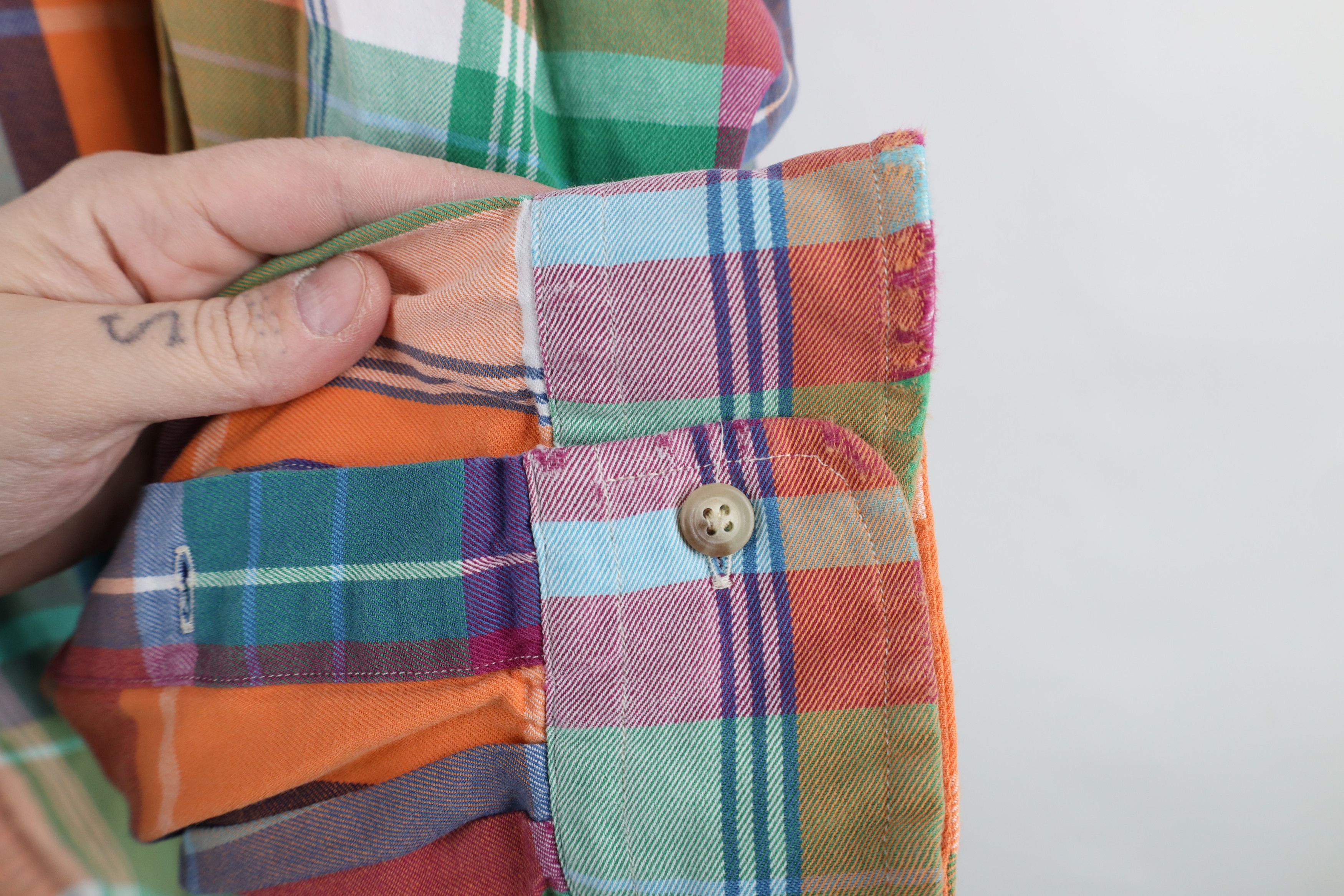 Ralph Lauren × Vintage Vintage 90s Ralph Lauren Rainbow Plaid Button Down Shirt Size US XXL / EU 58 / 5 - 7 Thumbnail