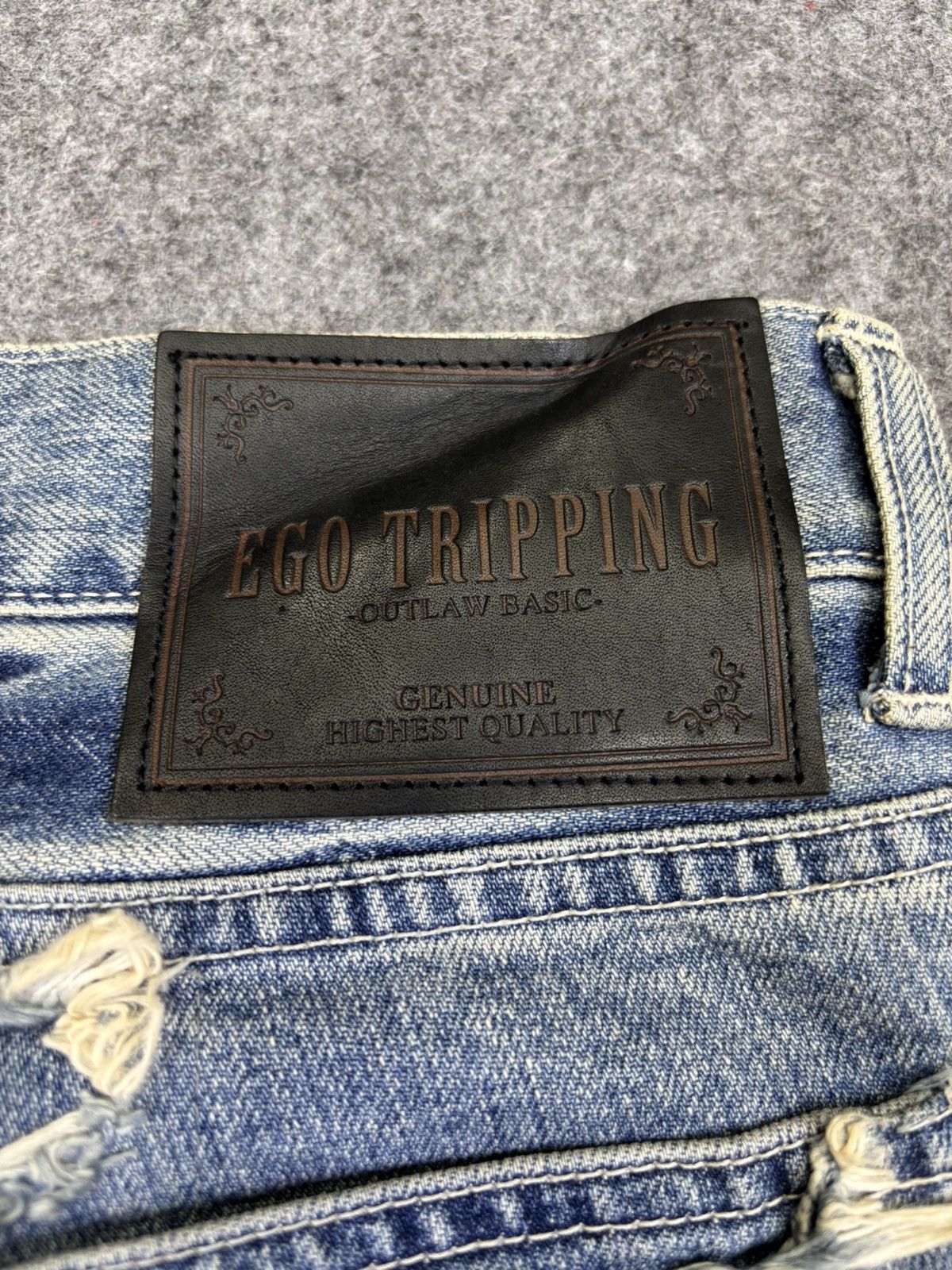 Japanese Brand 💥Denim Art💥Ego Tripping Heavy Distressed Denim F758 Size US 30 / EU 46 - 17 Thumbnail