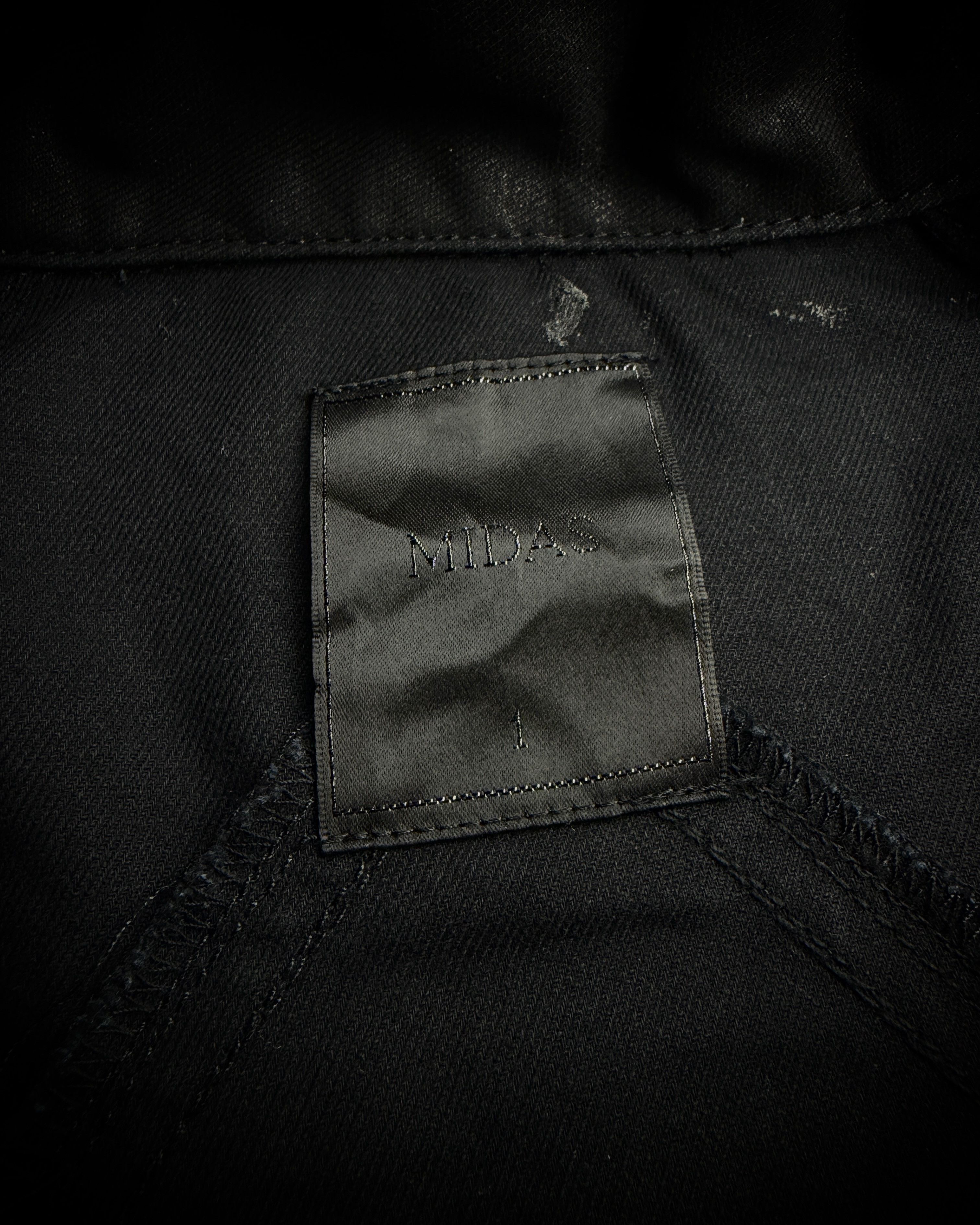 Japanese Brand Midas Coated Splatter Multi-Zip Biker Vest Size US S / EU 44-46 / 1 - 9 Thumbnail