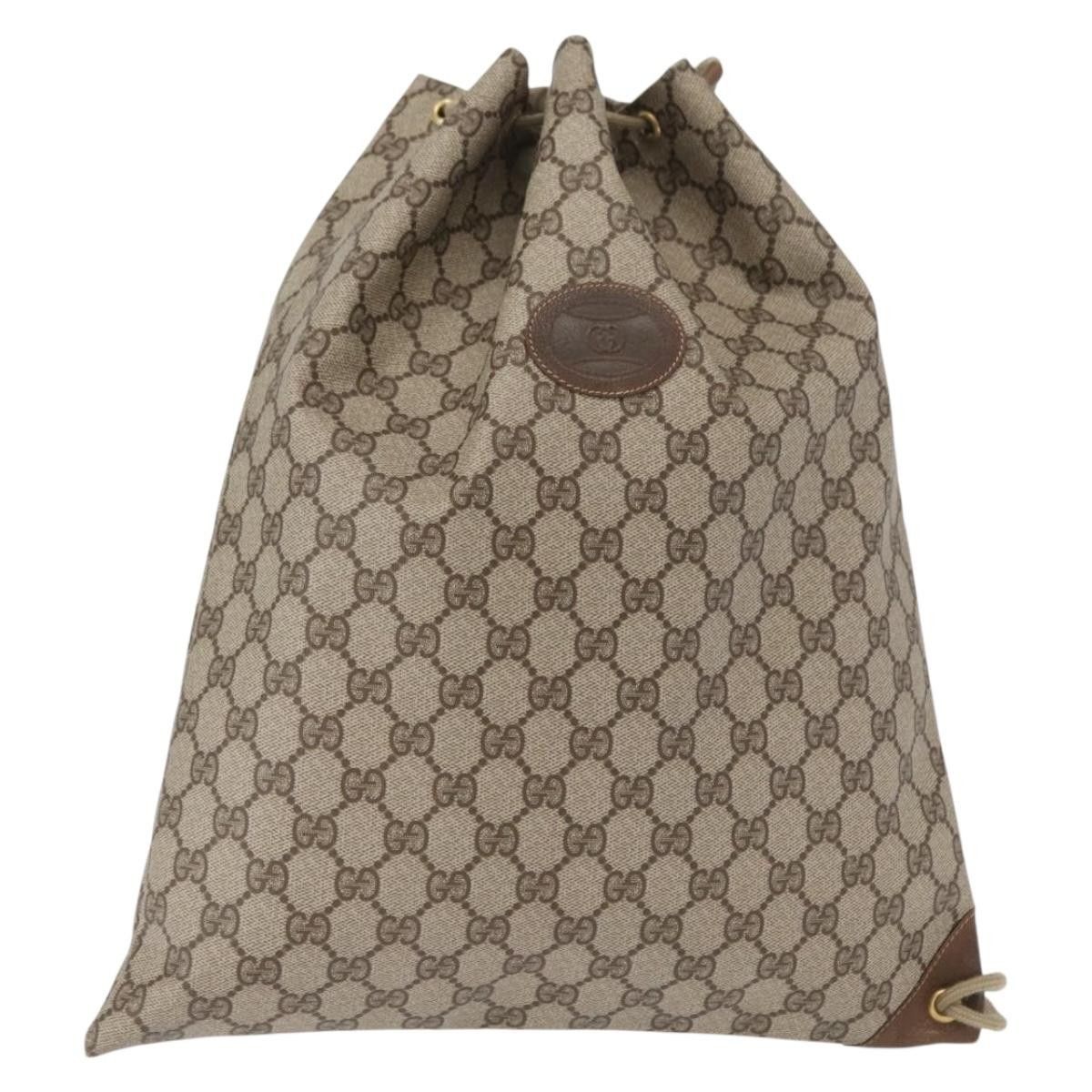 Gucci Gucci Drawstring Shoulder Bag GG Canvas with Leather Size ONE SIZE - 1 Thumbnail