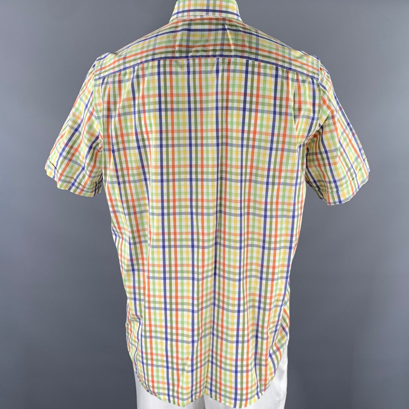 Other SINICO VERONA White Multi-Color Gingham Button Down SS Shirt Size US XL / EU 56 / 4 - 4 Thumbnail