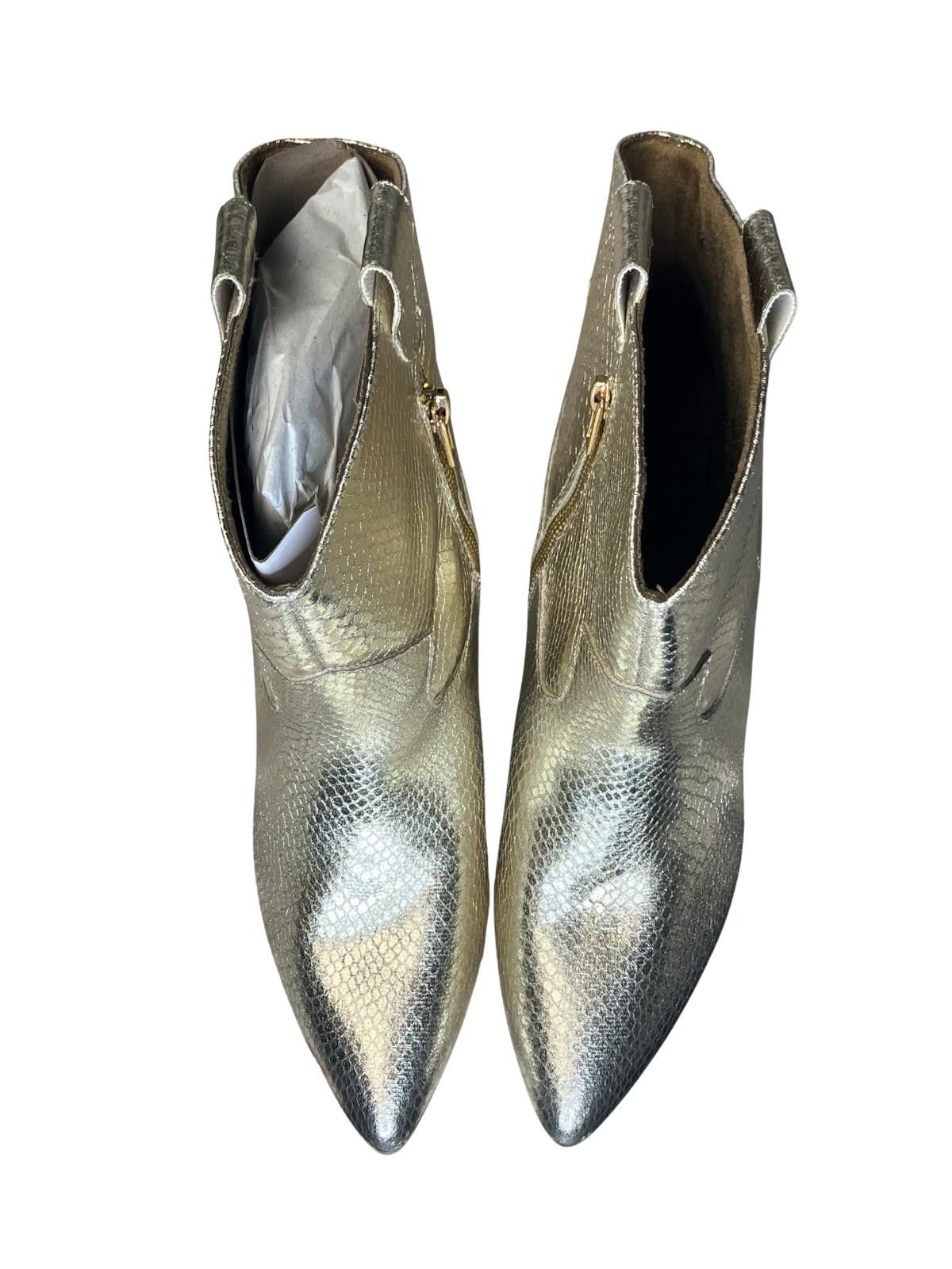 Other Shushop Yaneli Gold Snakeskin Heeled Ankle Boots Size 10 Size US 10 / IT 40 - 7 Thumbnail