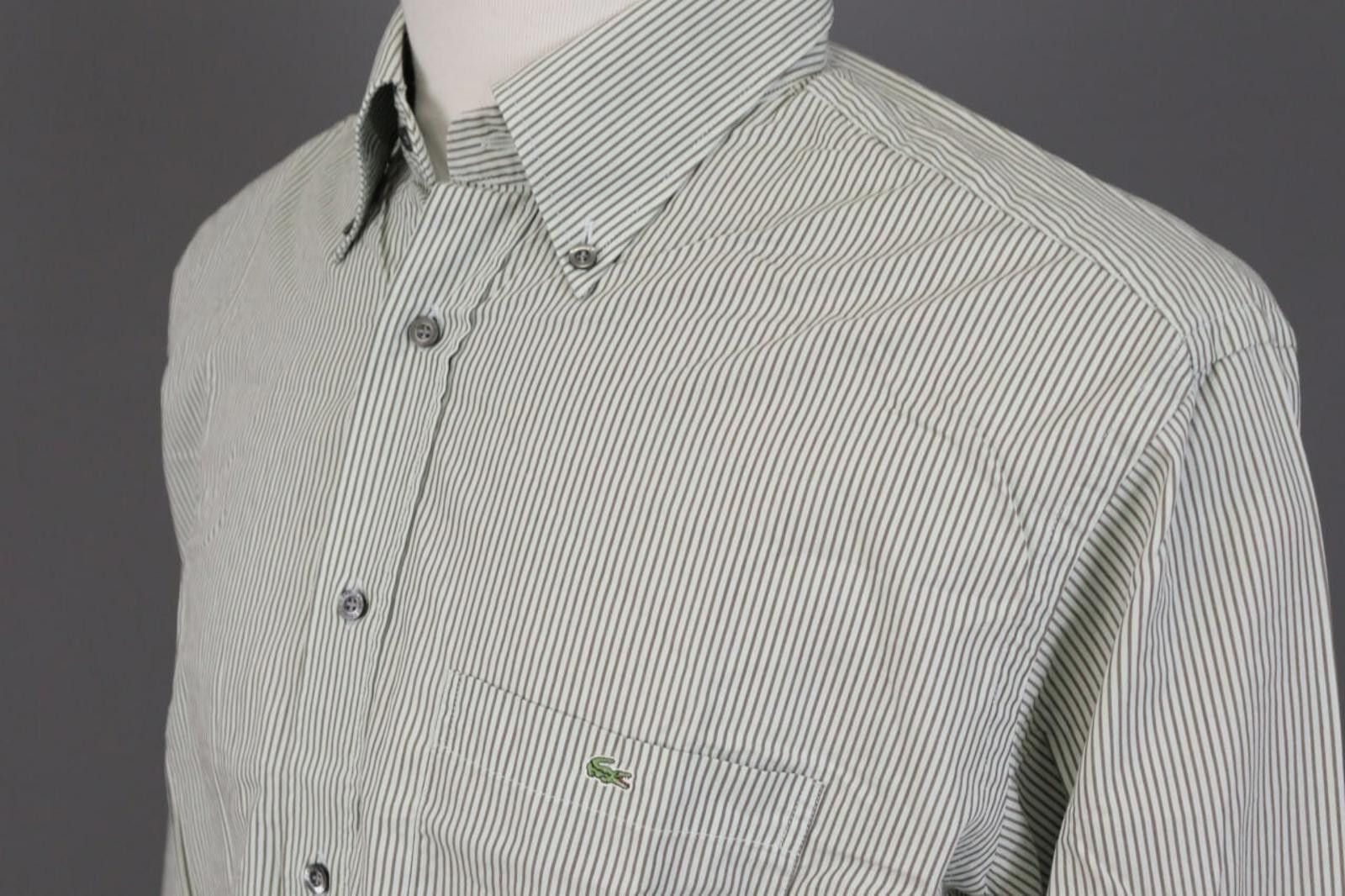 Lacoste Lacoste Gray Pinstripe Button Dress Shirt Size 44 Size US M / EU 48-50 / 2 - 11 Thumbnail